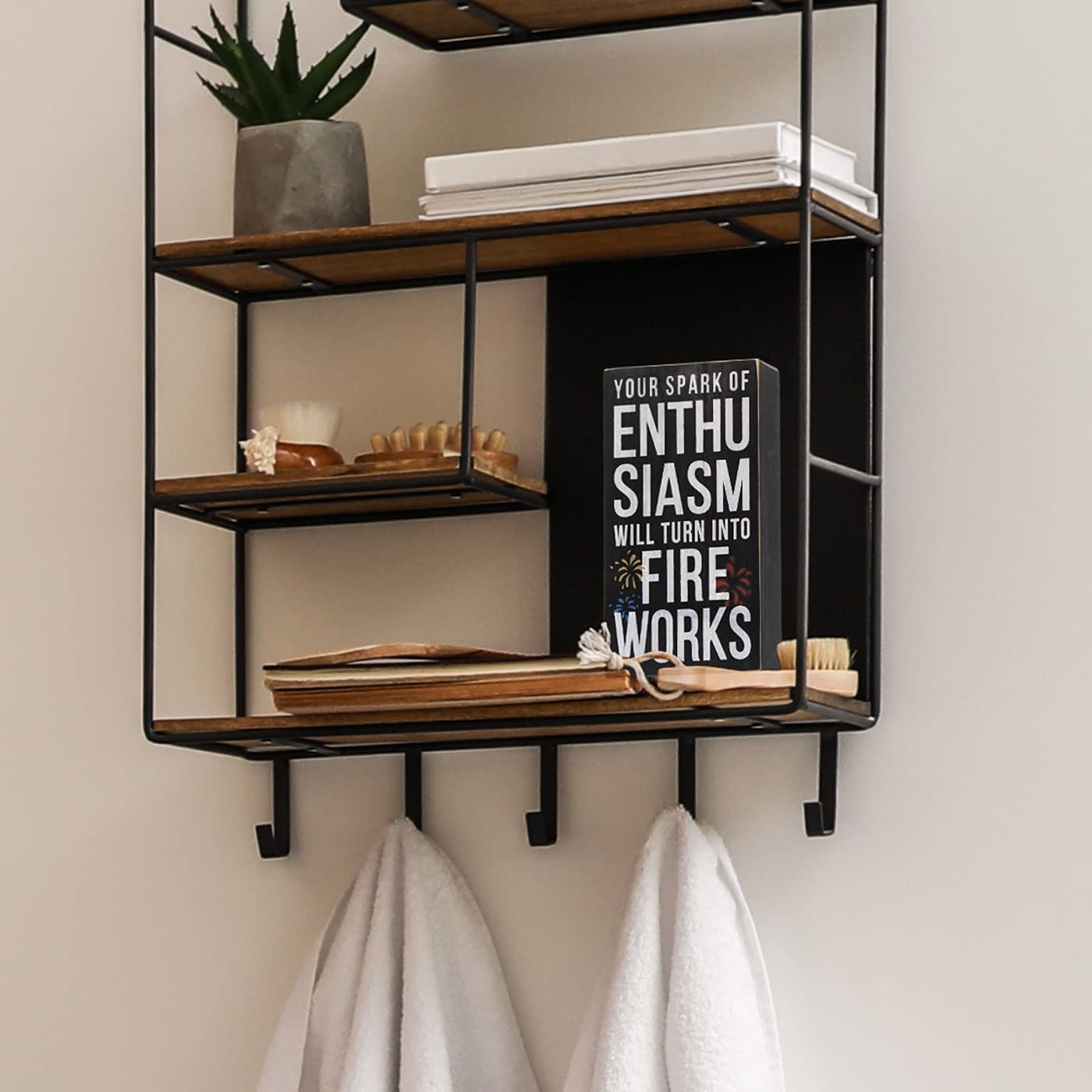 Jackcube Design Wall Décor Targa Legno Rustica Frase Motivazionale