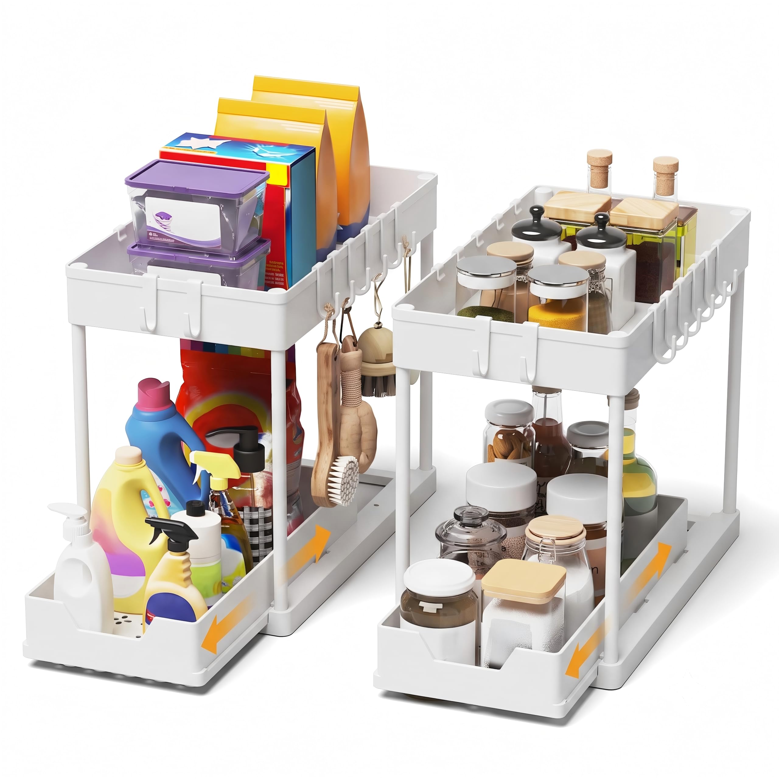 Meltrck Organizer Sottolavello 2 Livelli 2 Pezzi Bianco con Ganci