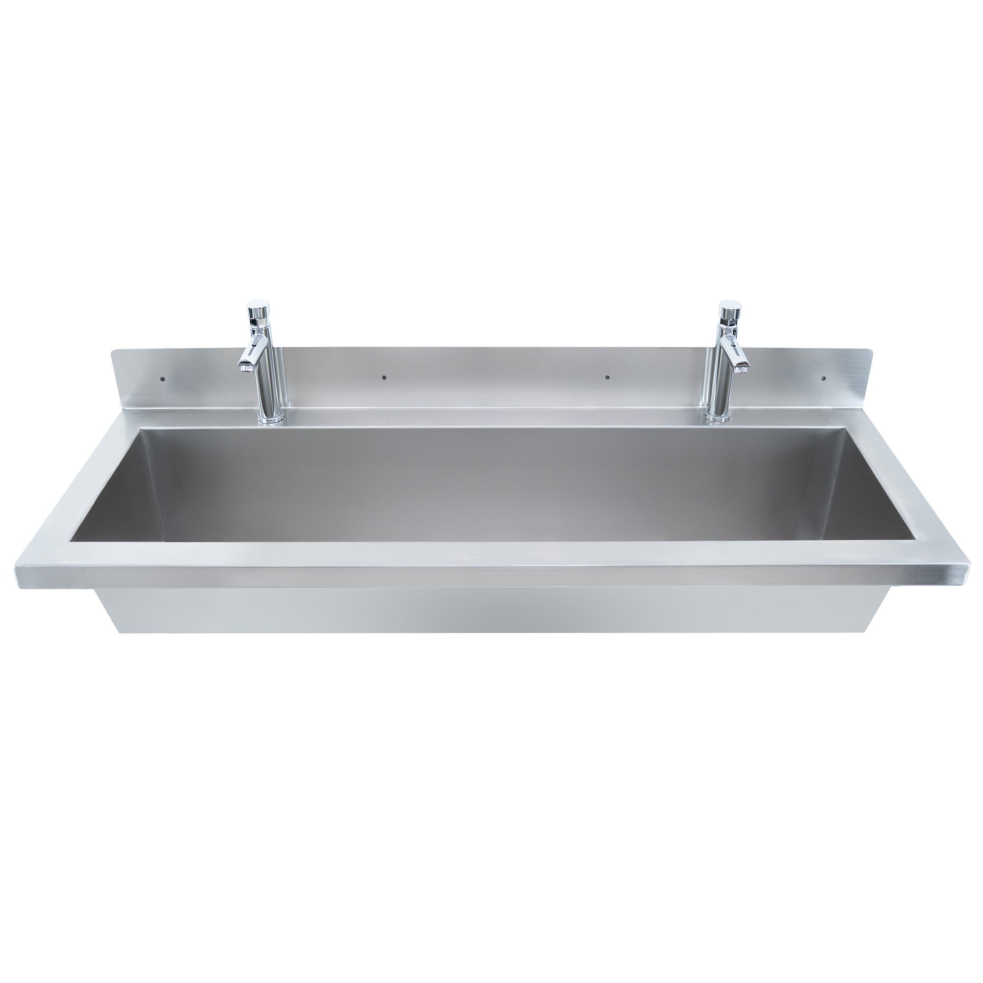 Q-Rax Lavabo Acciaio Inox 120 cm da Parete con Miscelatore