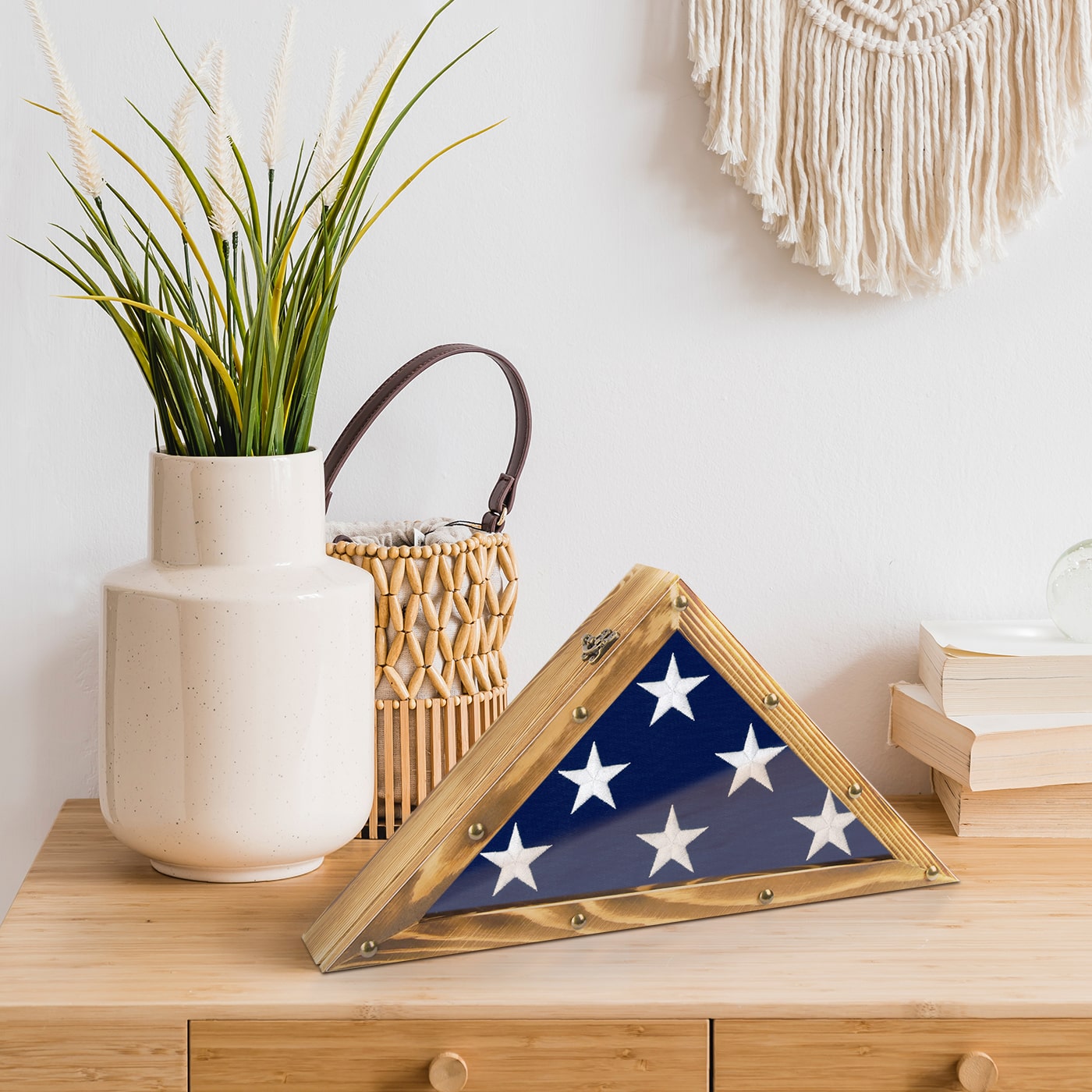 JackCube Design Display Teca Bandiera Militare Legno 3x5 Pino