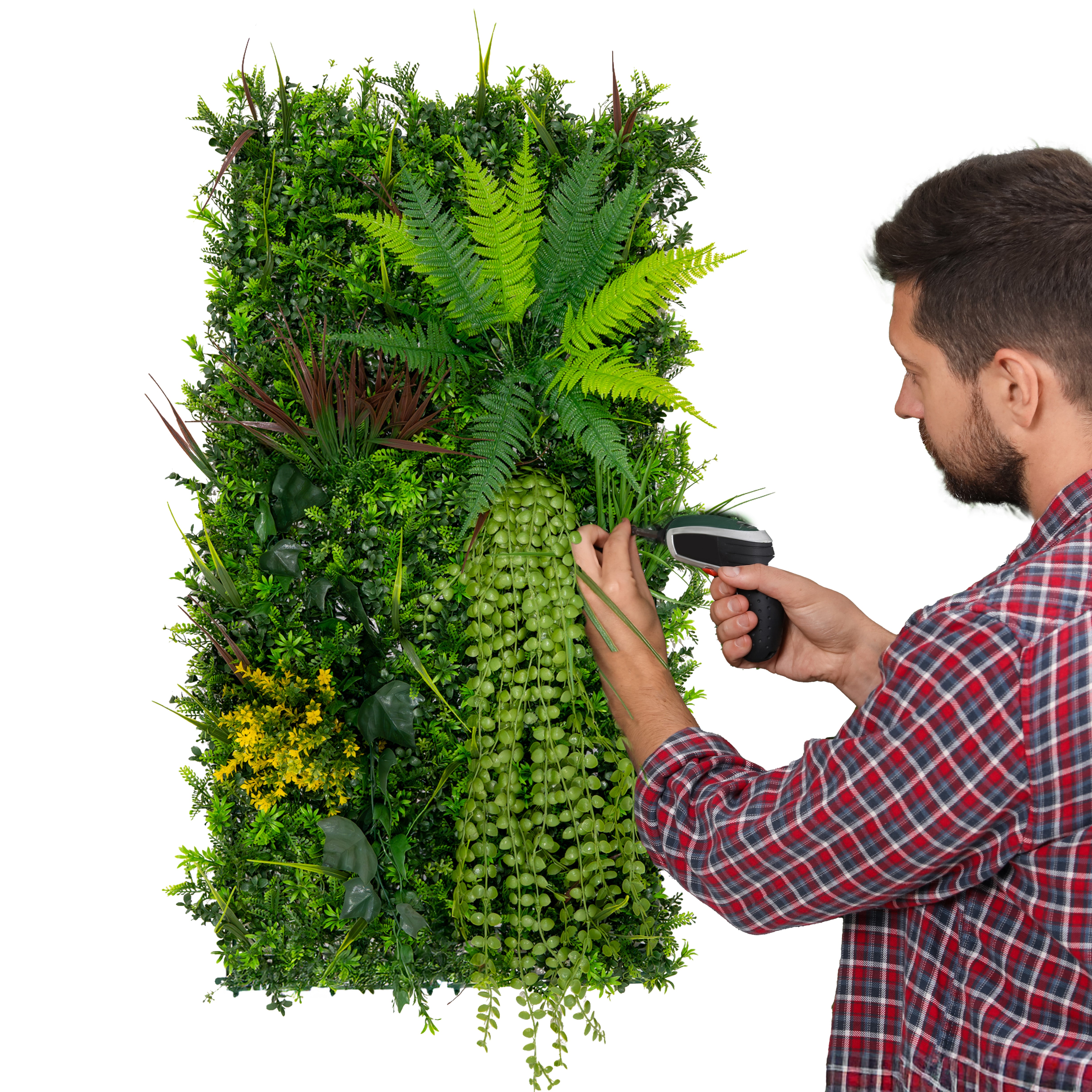 Q-Rax Piastrelle Parete Piante Artificiali 50x100cm 2Pz
