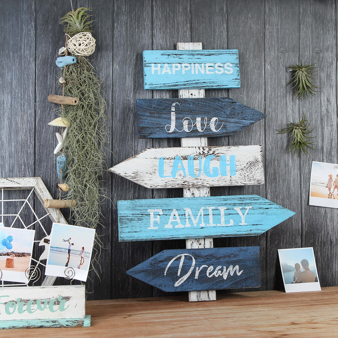 Jackcube Design Wall Decor Freccia Legno Blu 42x57,5 cm