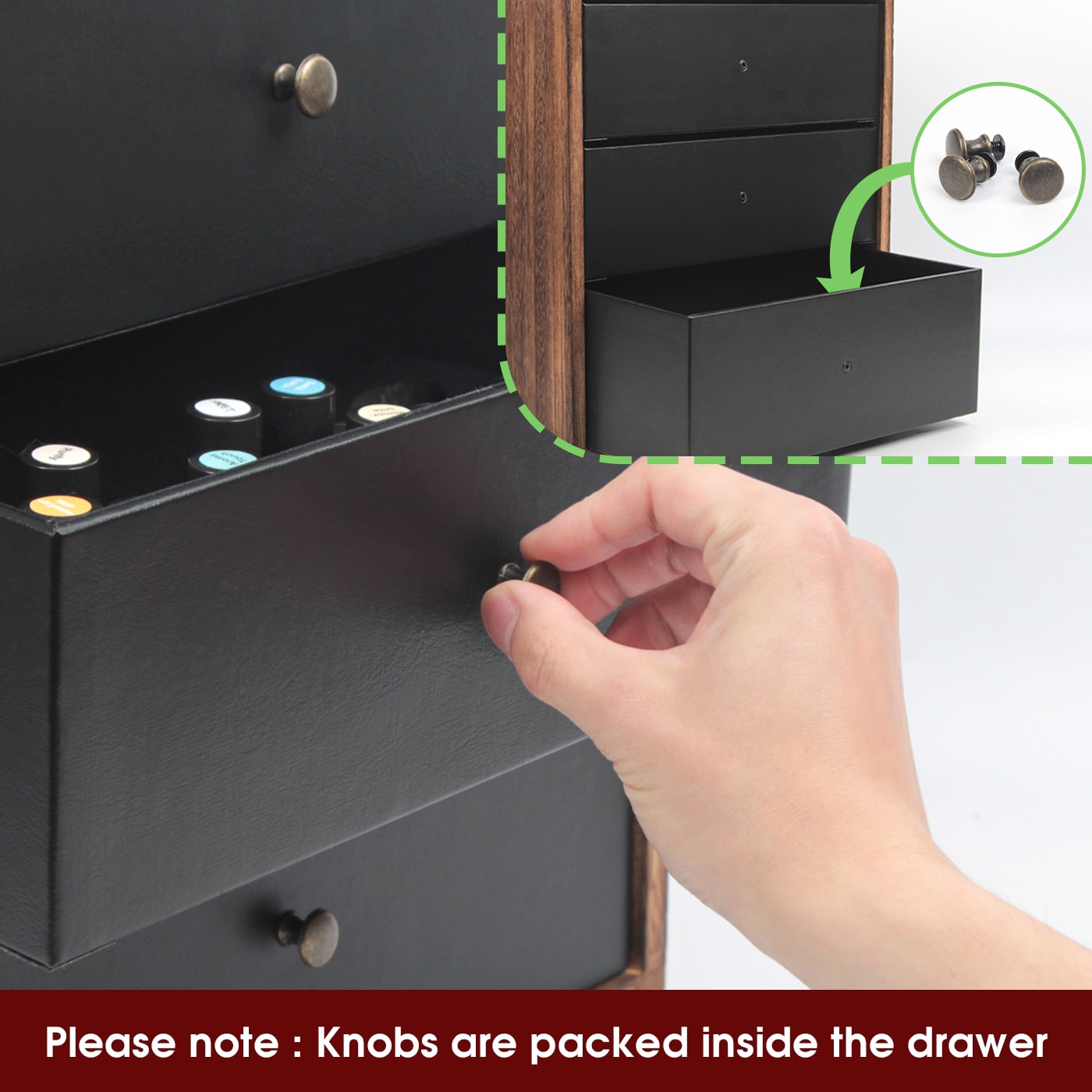 Jackcube Design Makeup Organizer Oli Essenziali Nero 3 Cassetti