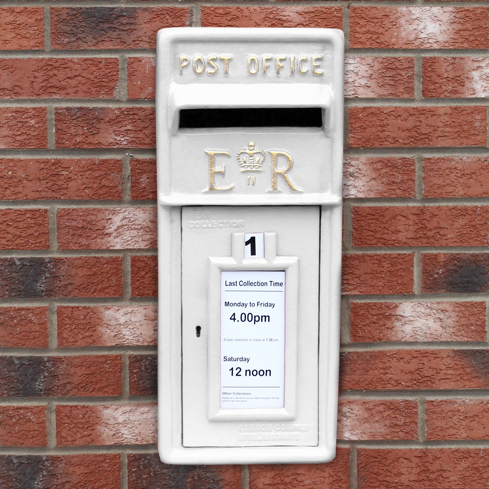 Q-Rax Accessori casa cassetta postale britannica ghisa bianco serratura