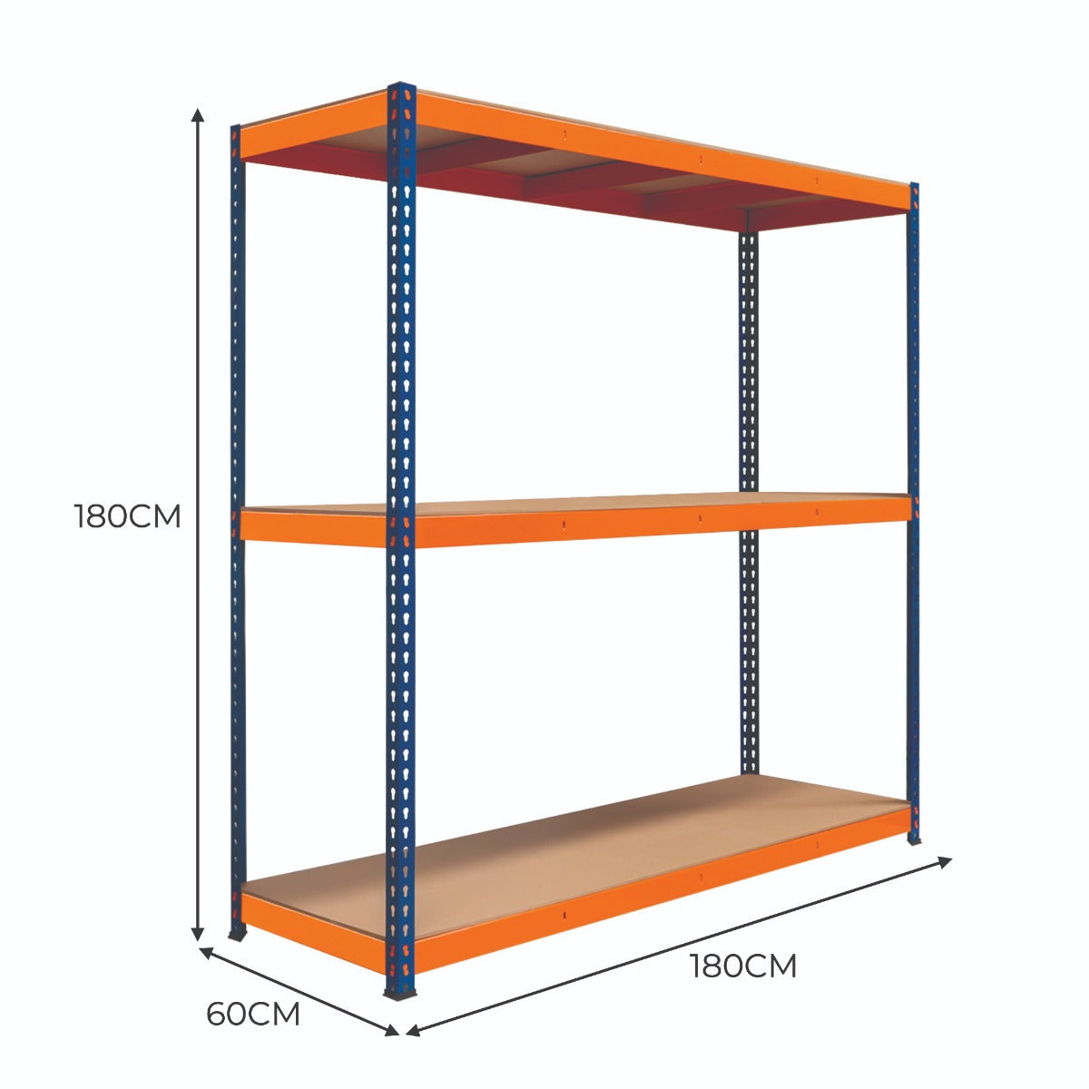 Q-Rax S-Rax Scaffalatura 3 Ripiani 180x180x60 cm 300 kg