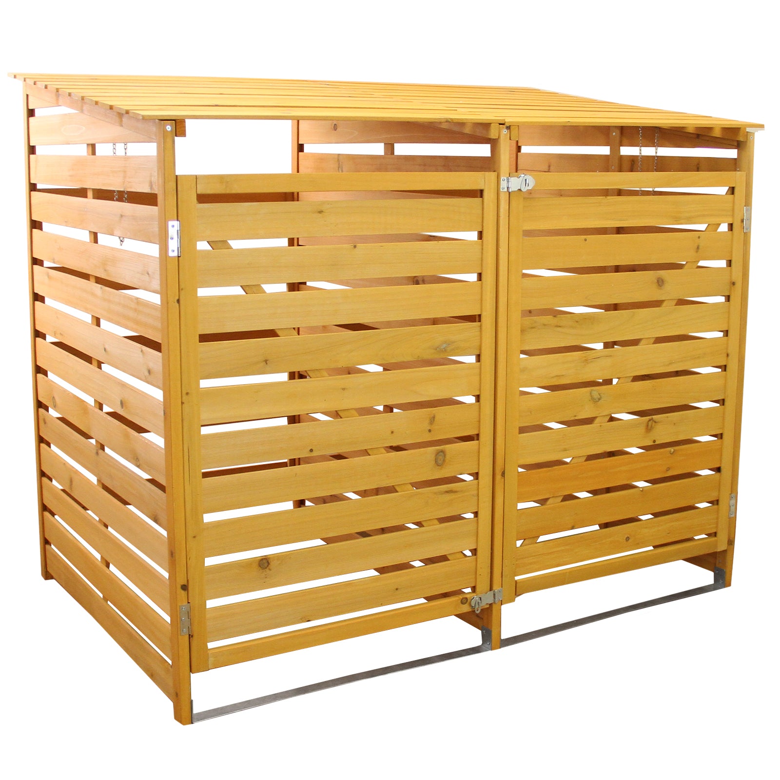 Q-Rax Copribidone Doppio Legno 2x240 L con Sportelli