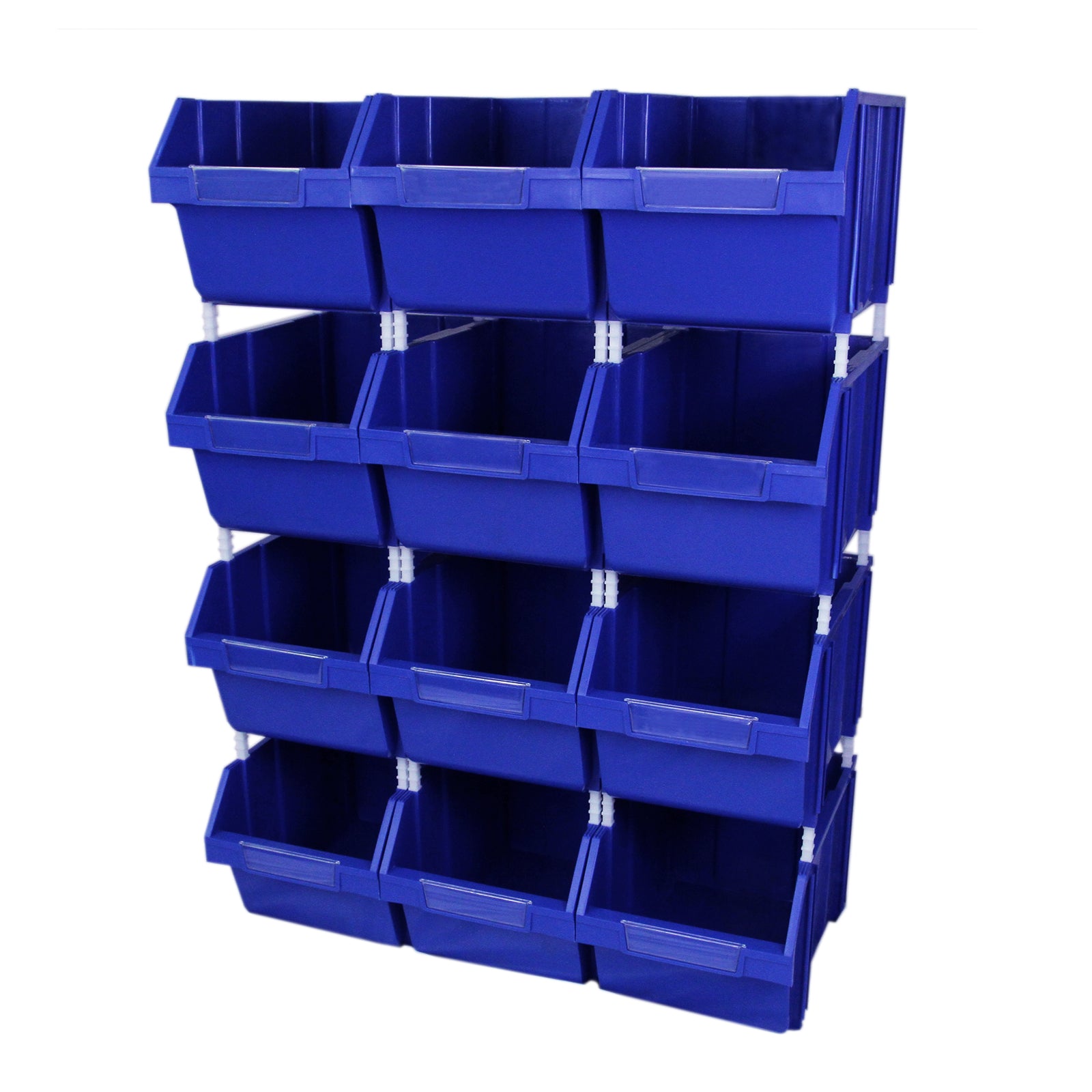 Q-Rax Scaffali Garage 12 Contenitori Bocca Lupo Plastica 50 kg