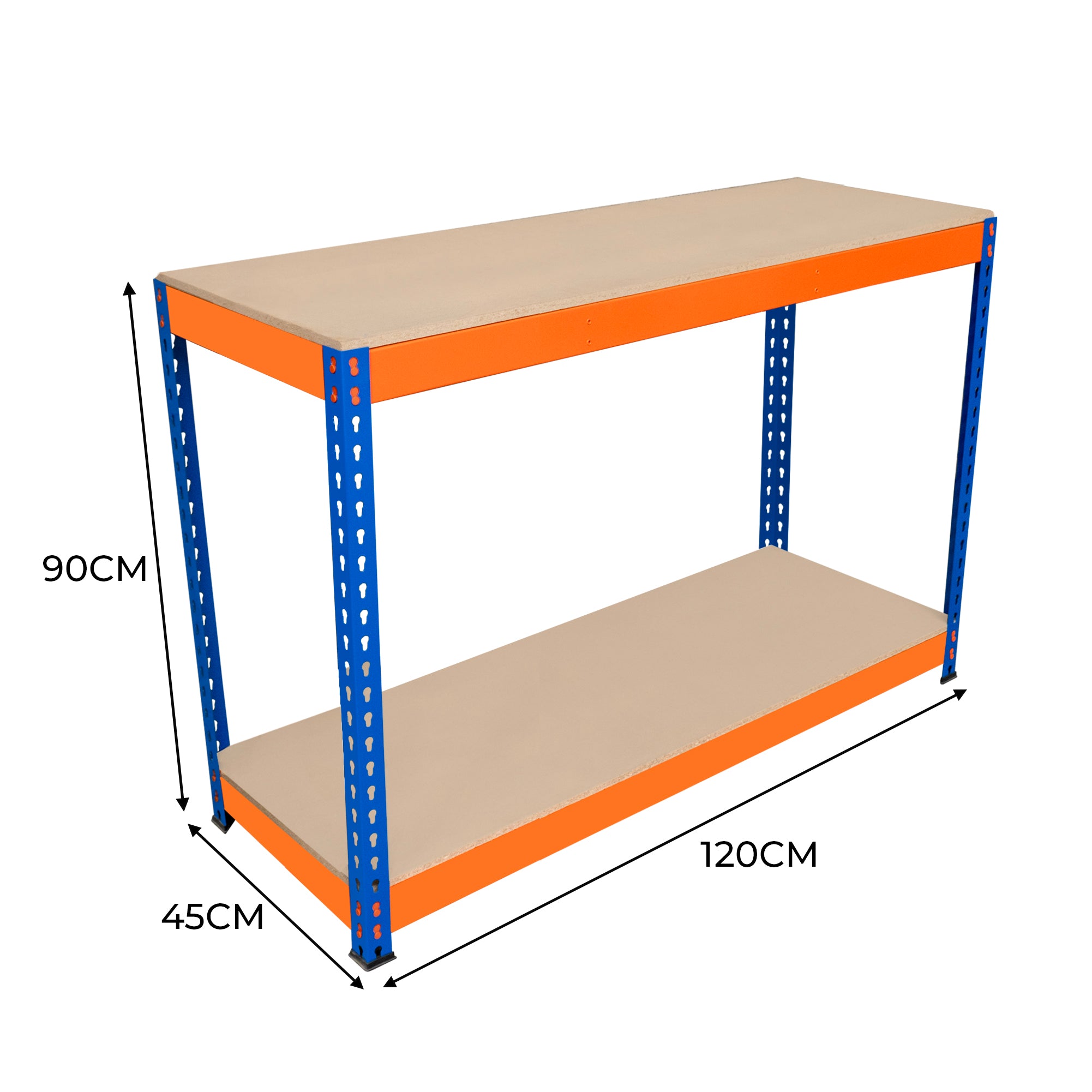 Q-Rax S-Rax Banco da Lavoro 2 Ripiani 120x45x90 cm 600 kg
