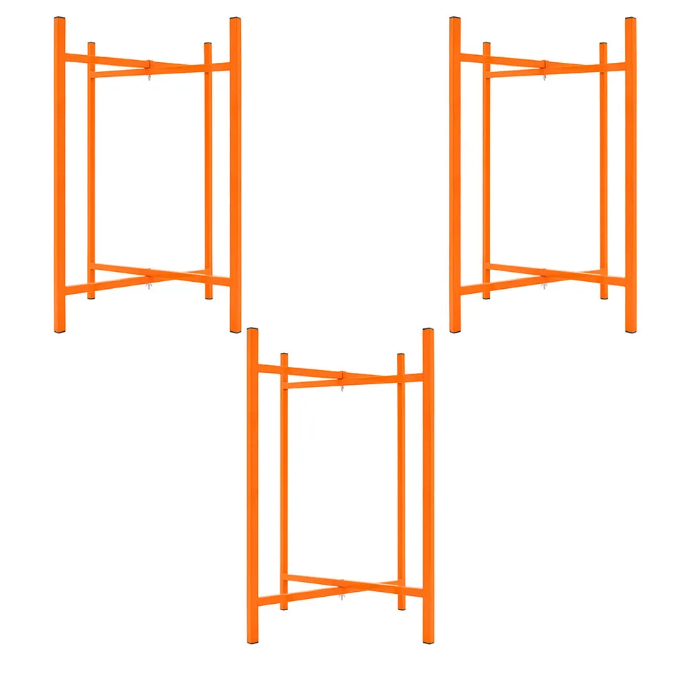 Q-Rax Cavalletti Porta Malta 750 mm Acciaio Pieghevole x3 Arancione
