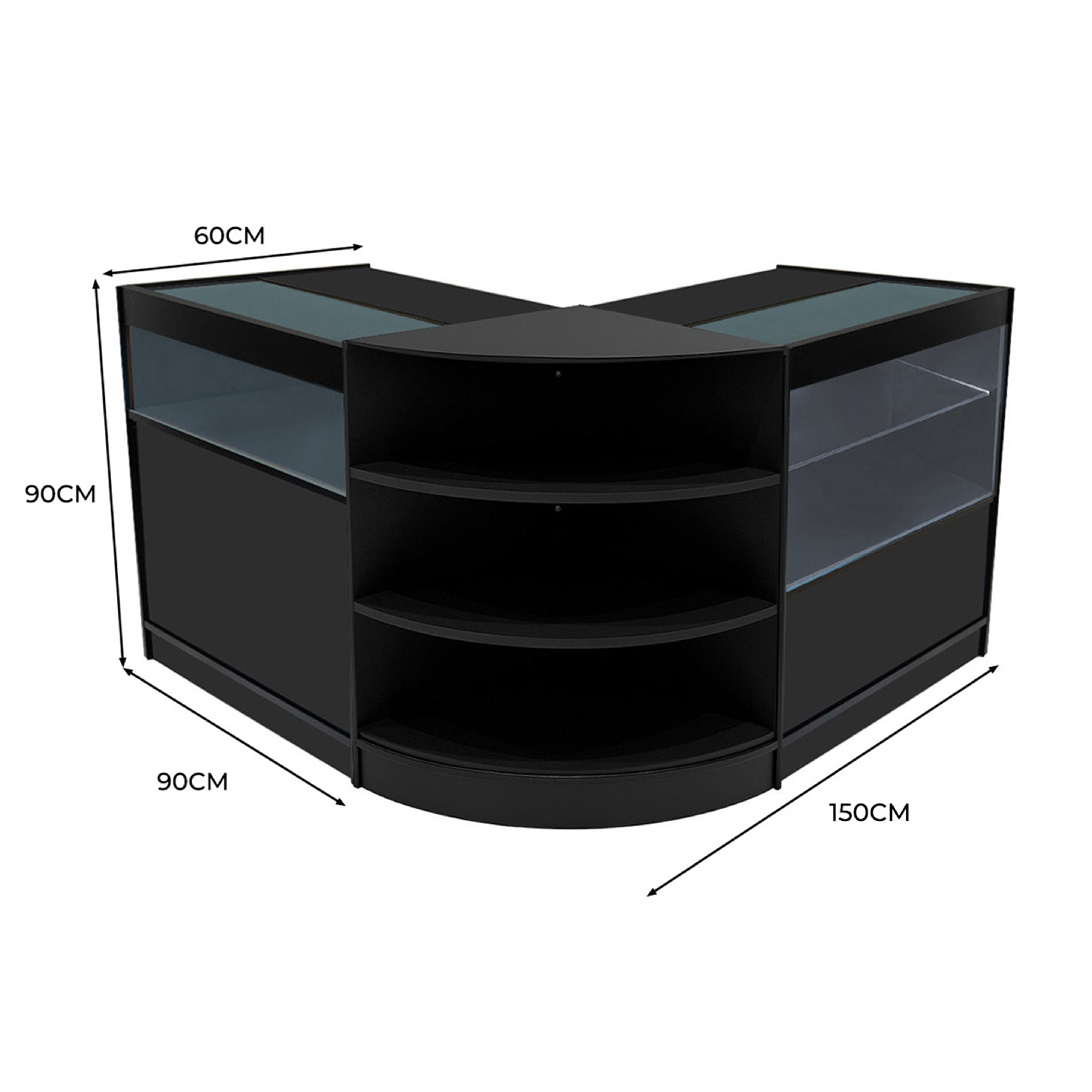 Q-Rax Harmonia B900 C900 LM60 bancone negozio nero LED