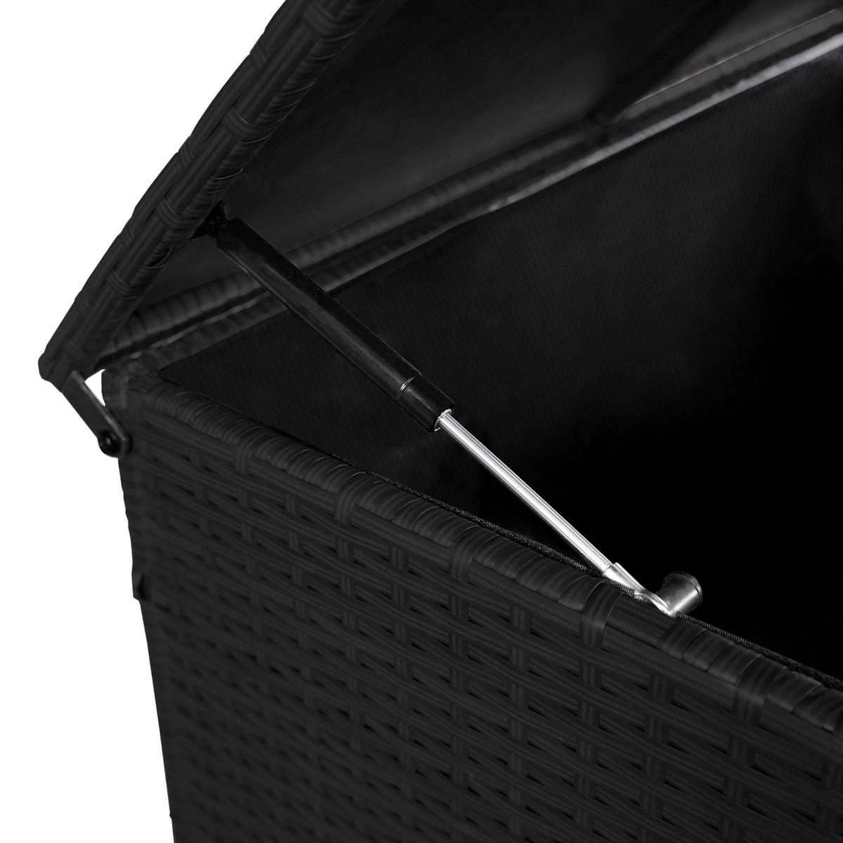 Q-Rax Set Angolare Rattan Nero 9 Posti con Box 582 L