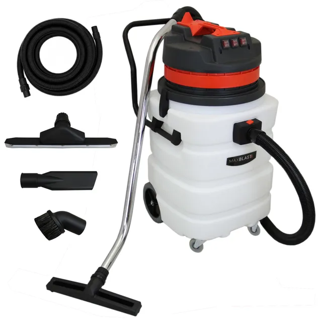 Q-Rax Aspirapolvere Industriale 90L Secco Umido Tubo 5 m
