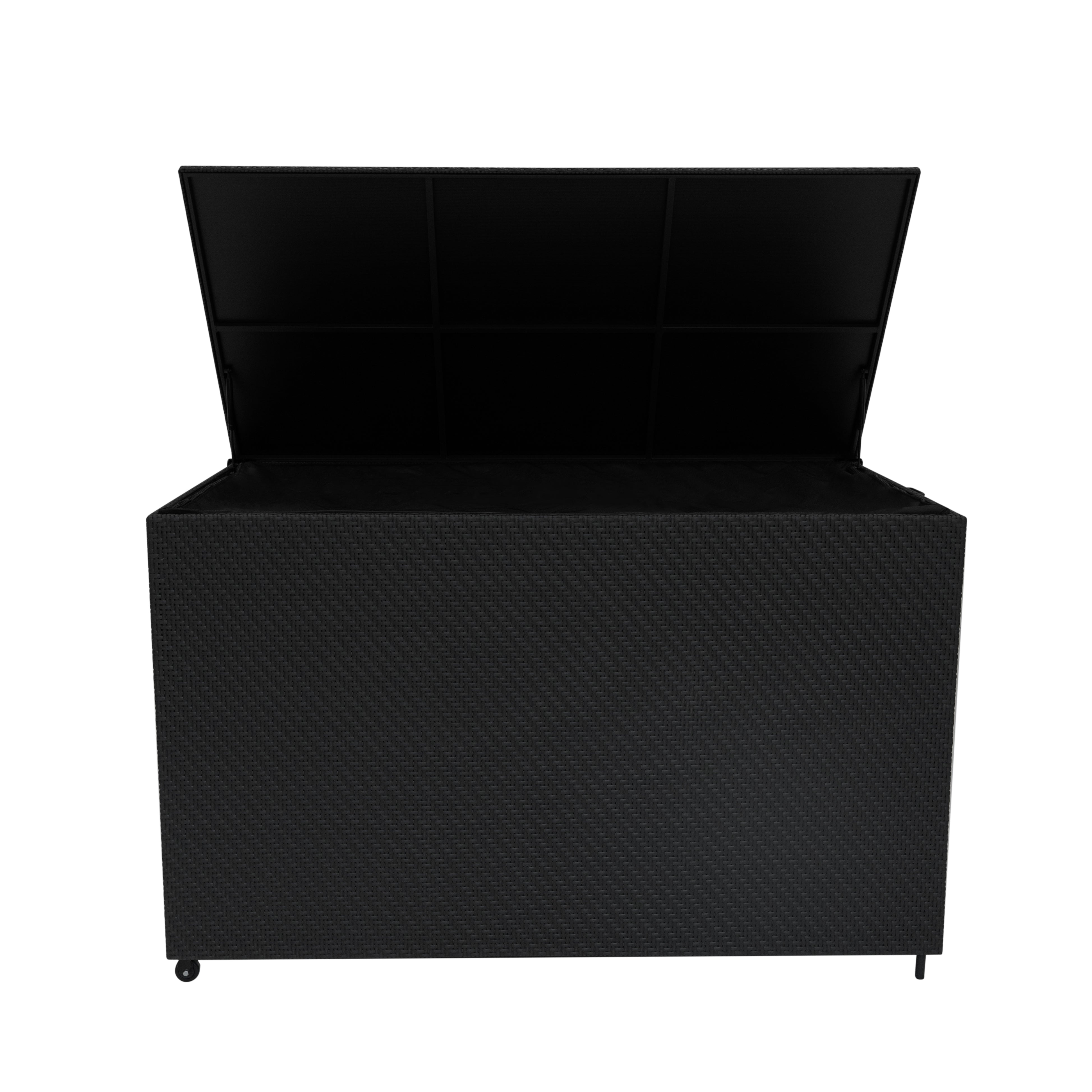 Q-Rax Serafina Baule Esterno Rattan Nero 996L con Ruote