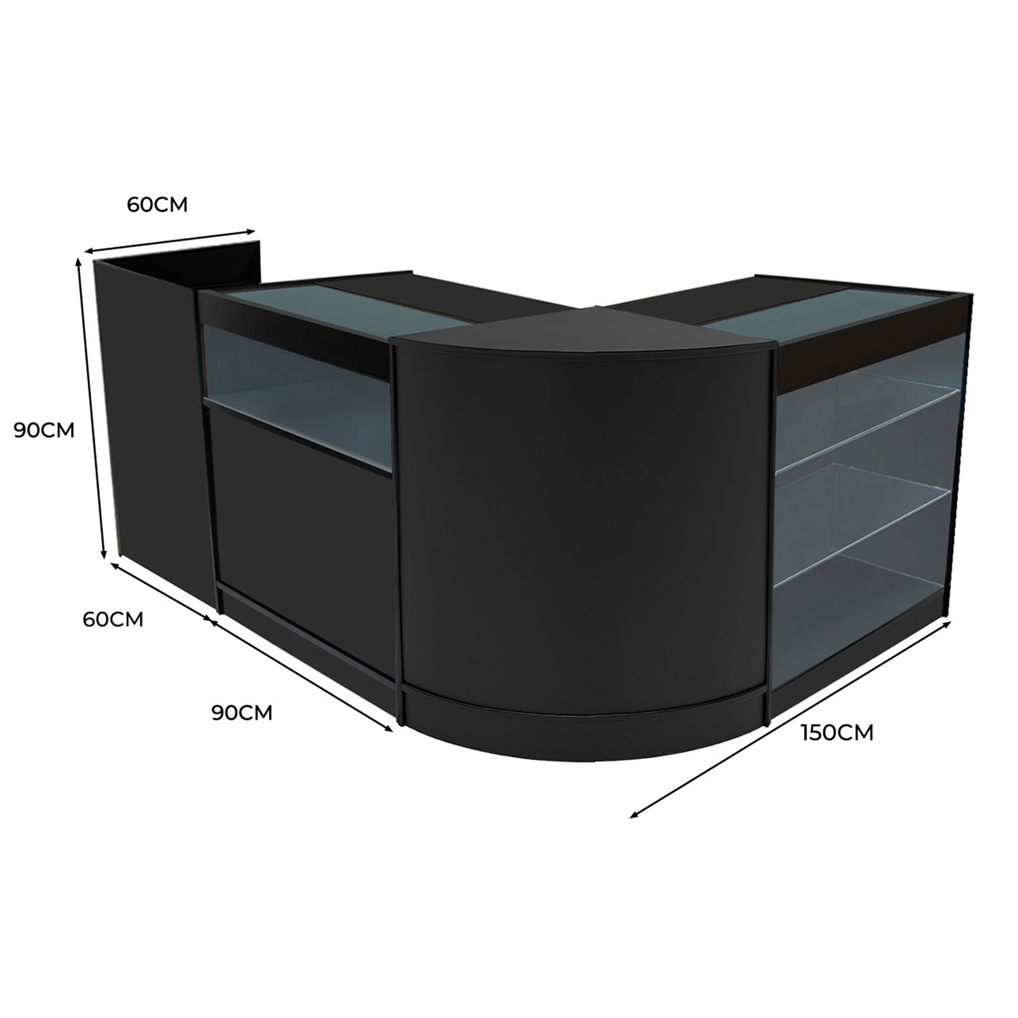 Q-Rax Banconi da Negozio Set Polaris LED Nero K900 B900 TB60 CM60