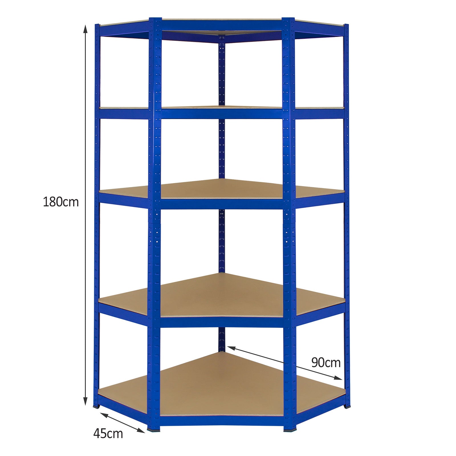 Q-Rax T-Rax 90cm Scaffale Angolare Blu 5 Ripiani