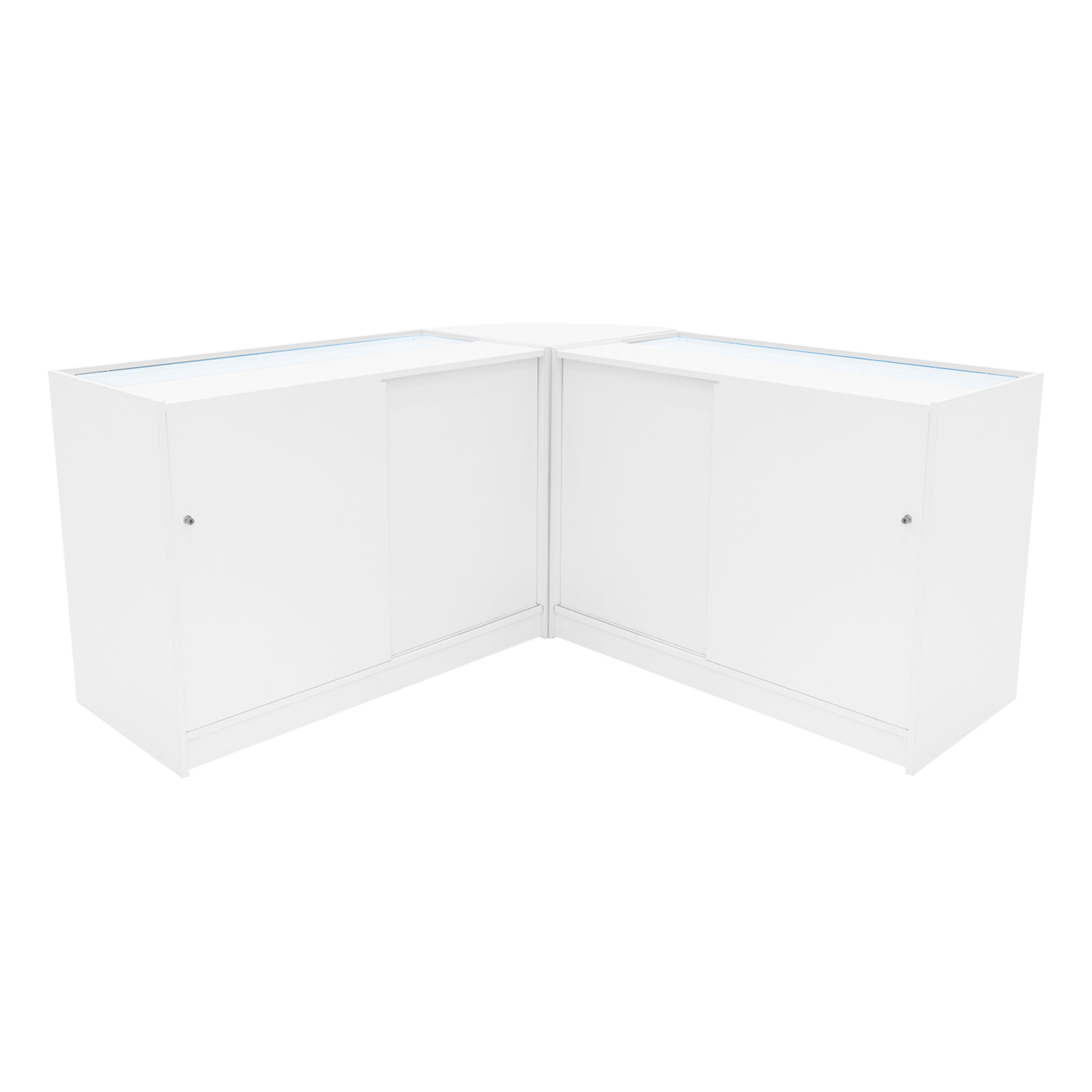 Q-Rax Hera LED K1200+C1200+CM60 Bancone Bianco con Vetro