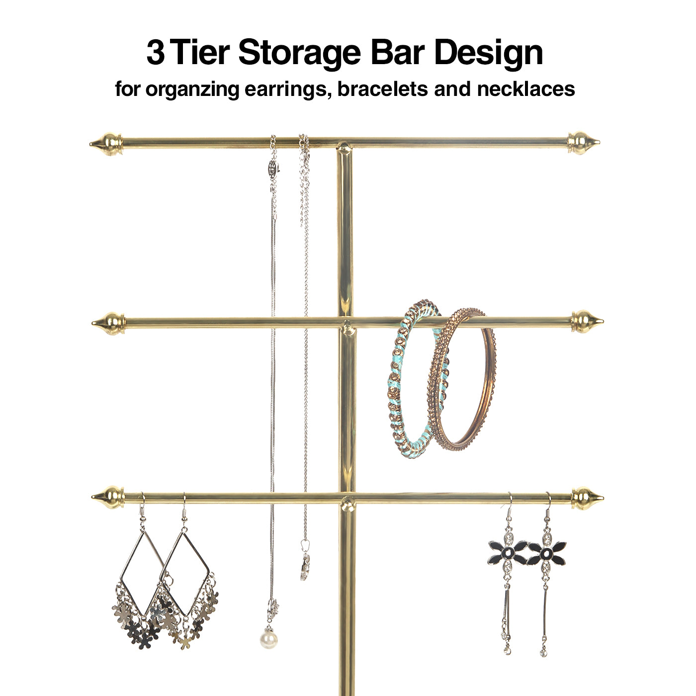 Jackcube Design Jewelry Stand Oro 3 Livelli Vassoio Marmo