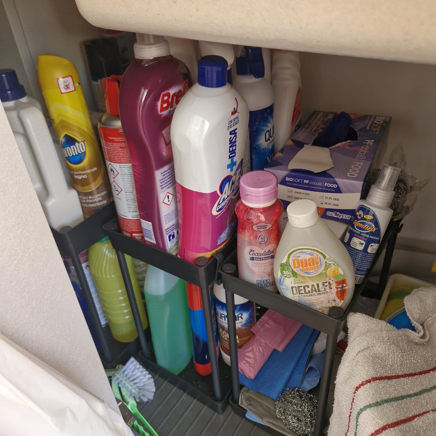 Meltrck Organizer Sottolavello 2 Livelli Nero Estraibile con Ganci