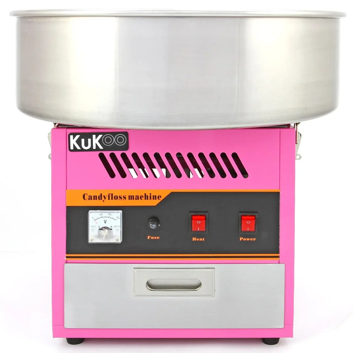 Q-Rax Macchina Zucchero Filato Rosa 50 cm Acciaio Inox Retrò