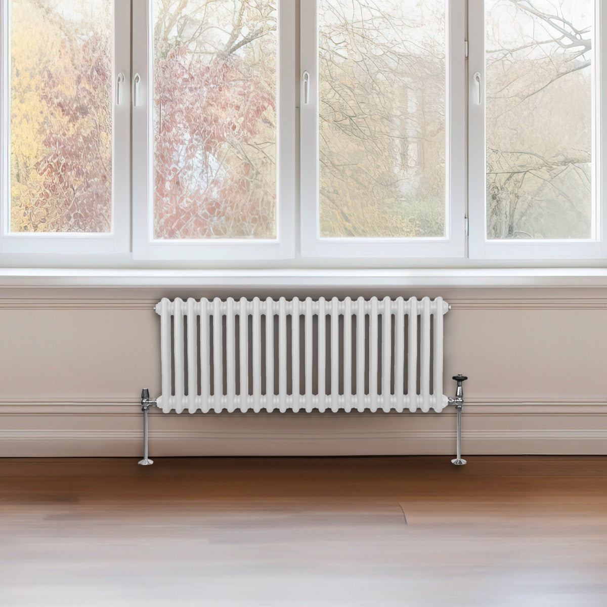 Q-Rax Radiatori Tradizionali 2 Colonne Termosifone Bianco 300x1012mm