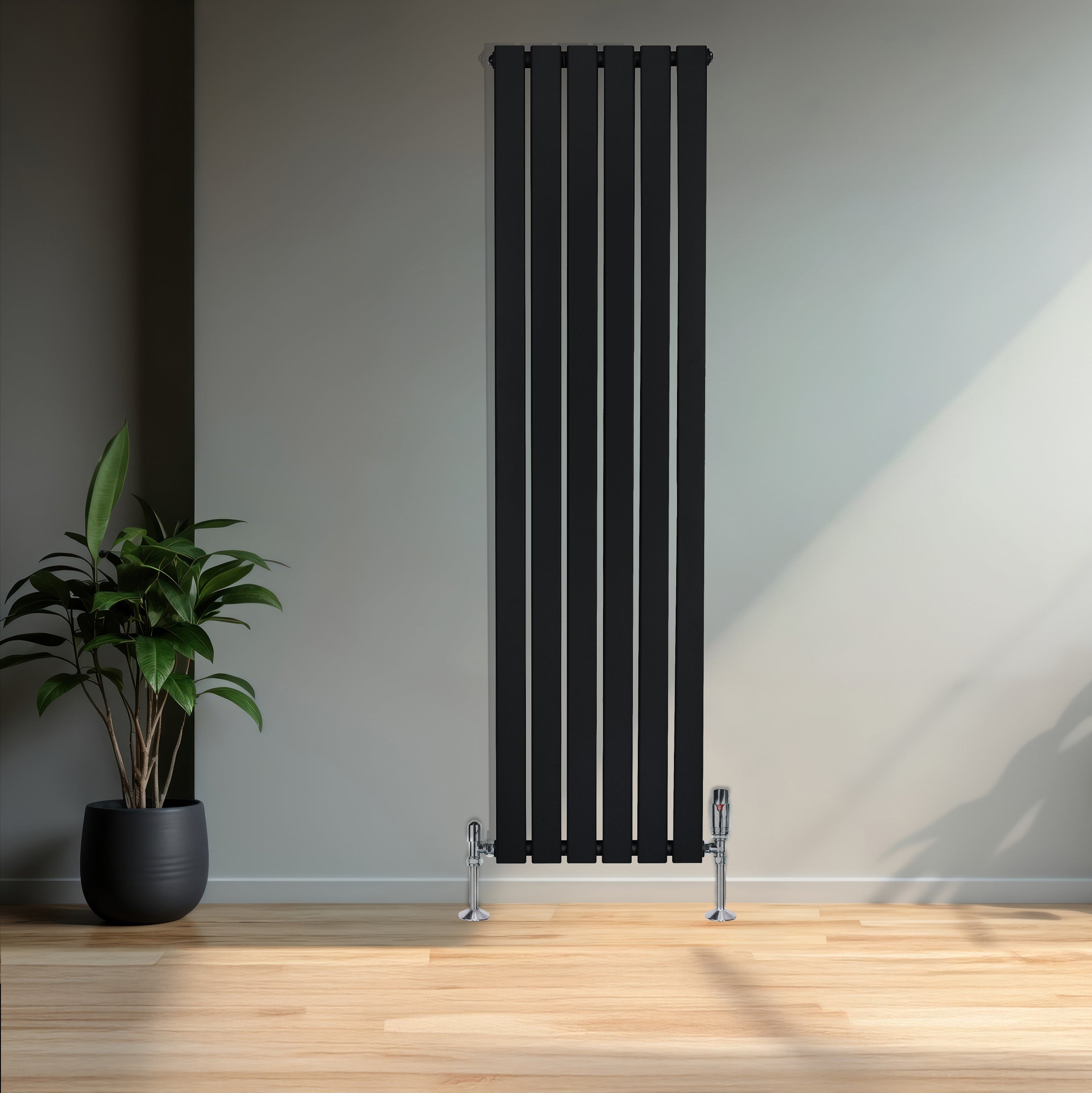 Q-Rax Radiatore Verticale 1600x420 Nero a Colonna Singola