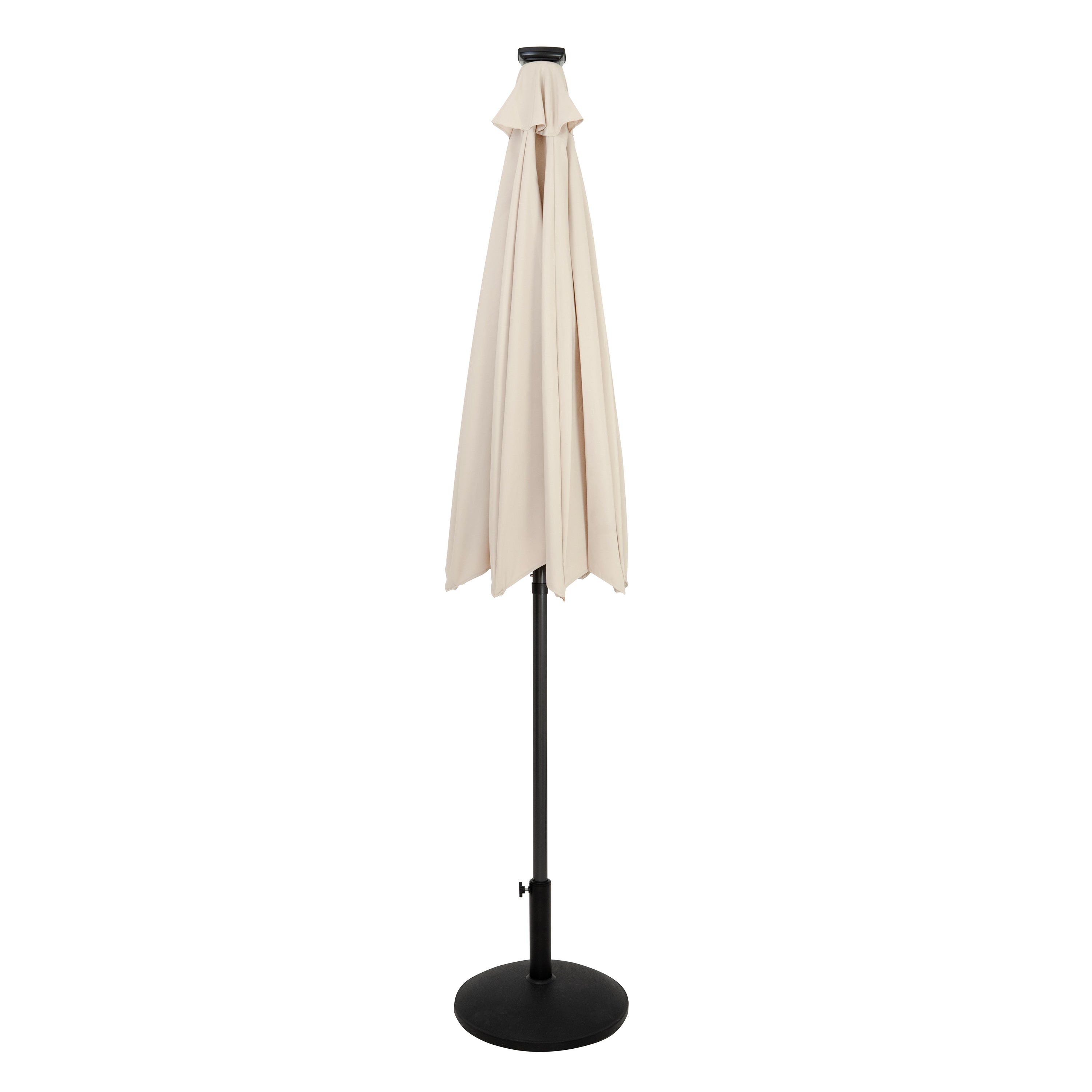 Q-Rax Ombrellone LED Inclinabile 2,7m Cream con Base