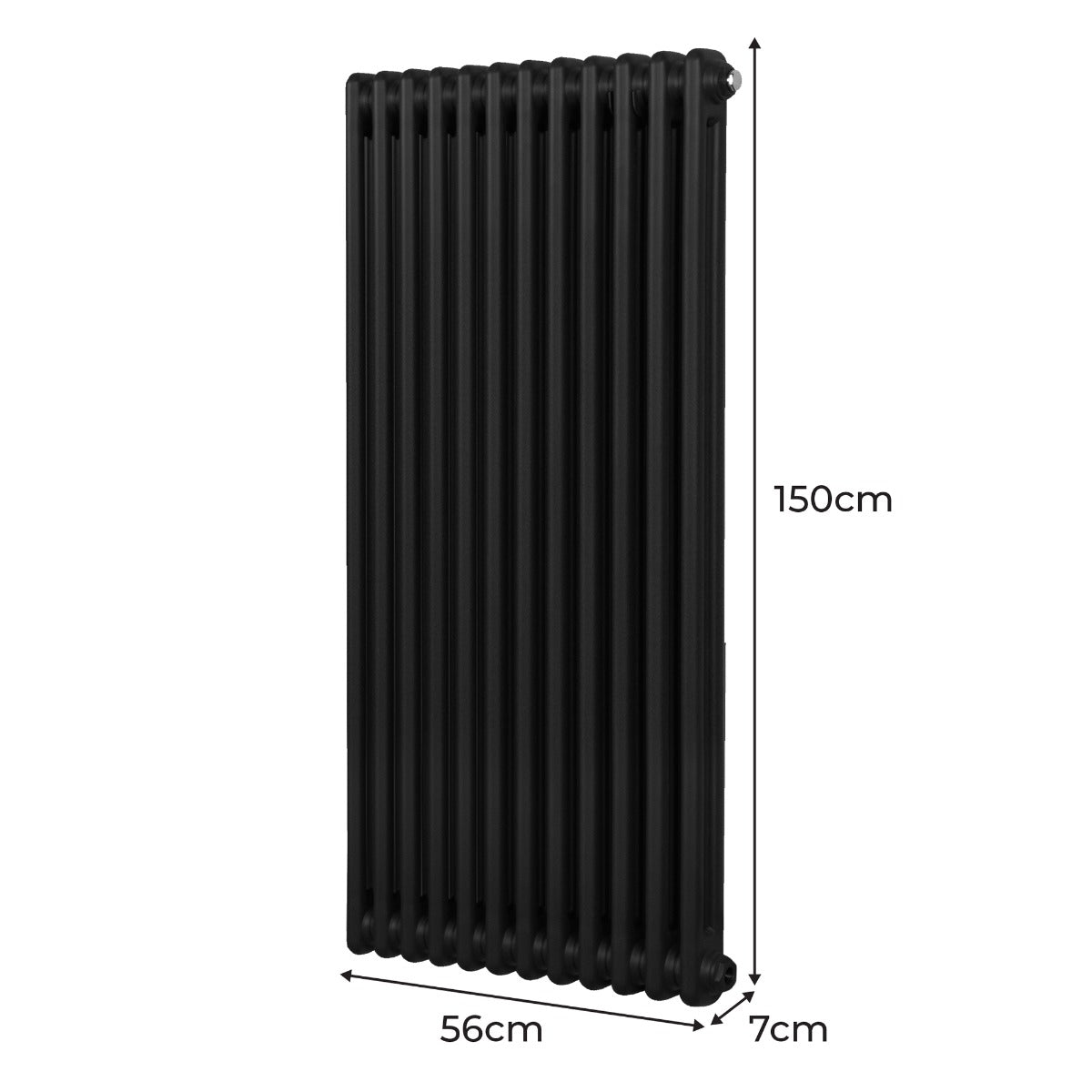 Q-Rax Radiatore 2 Colonne Nero Verticale 1500x562 mm