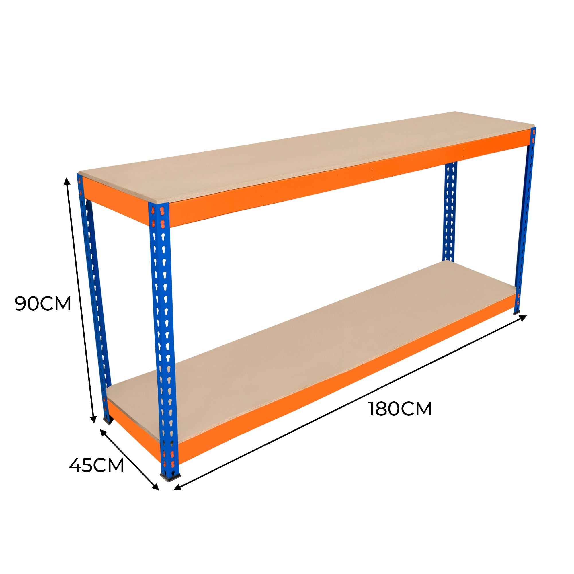 Q-Rax Banco Lavoro S-Rax 180x45x90cm 2 Ripiani 600kg Acciaio