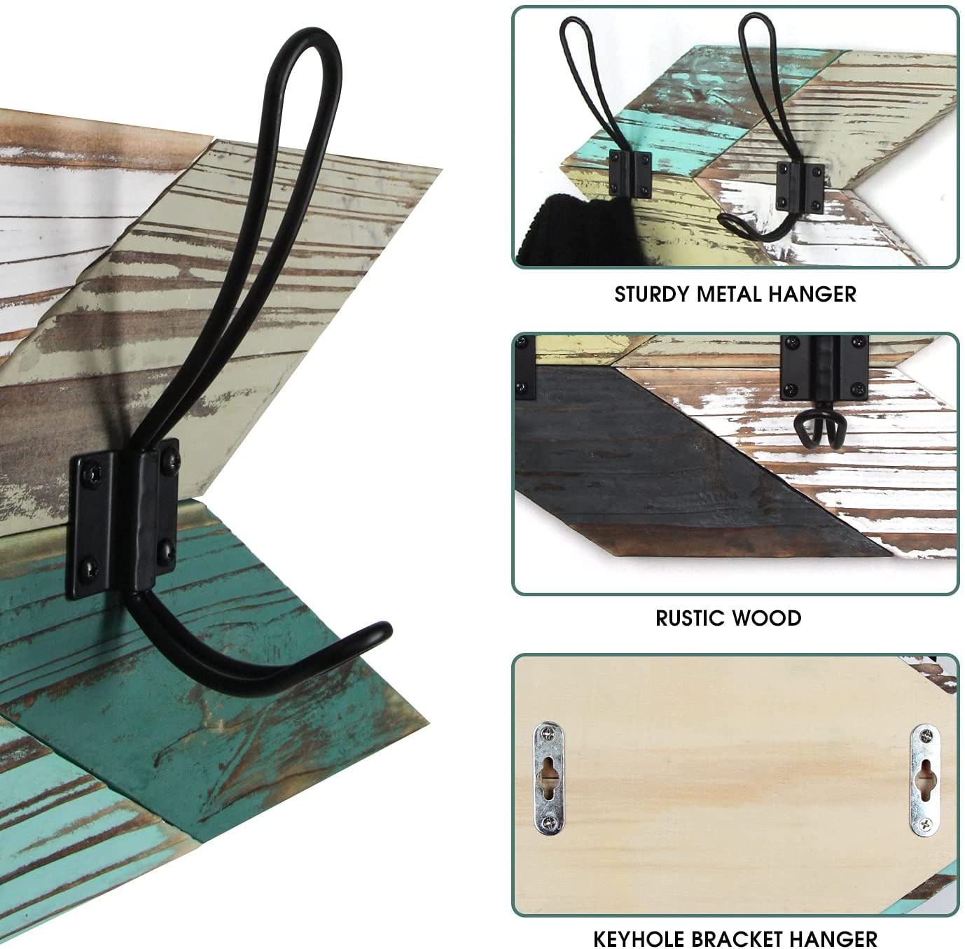 Jackcube Design Entryway Appendiabiti Parete Freccia Set 3 Pezzi