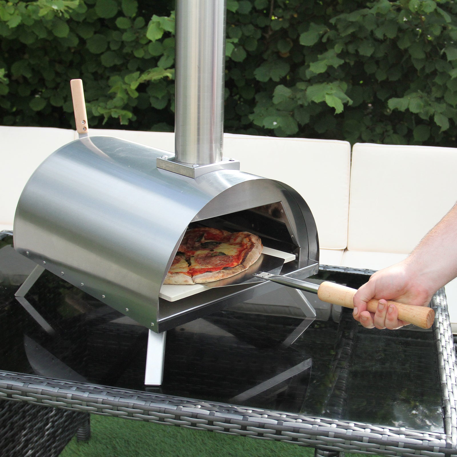 Q-Rax Set Divano Angolare Alluminio Forno Pizza Grigio