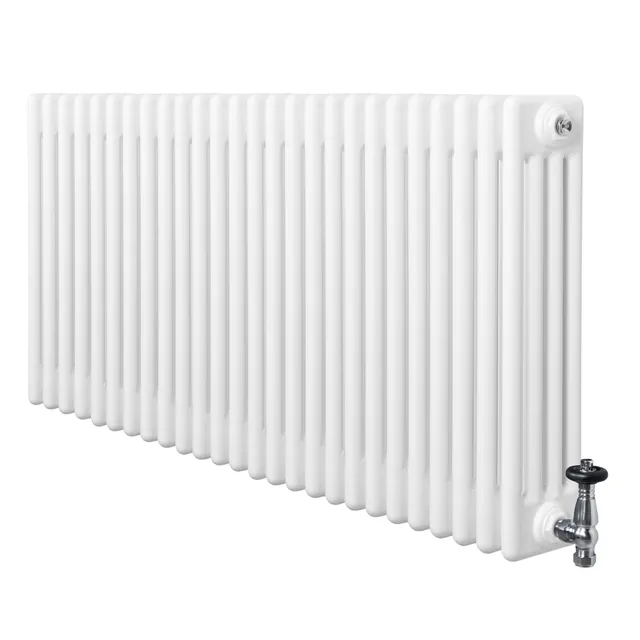 Q-Rax Radiatore 4 Colonne Bianco 600x1190 mm con Valvole