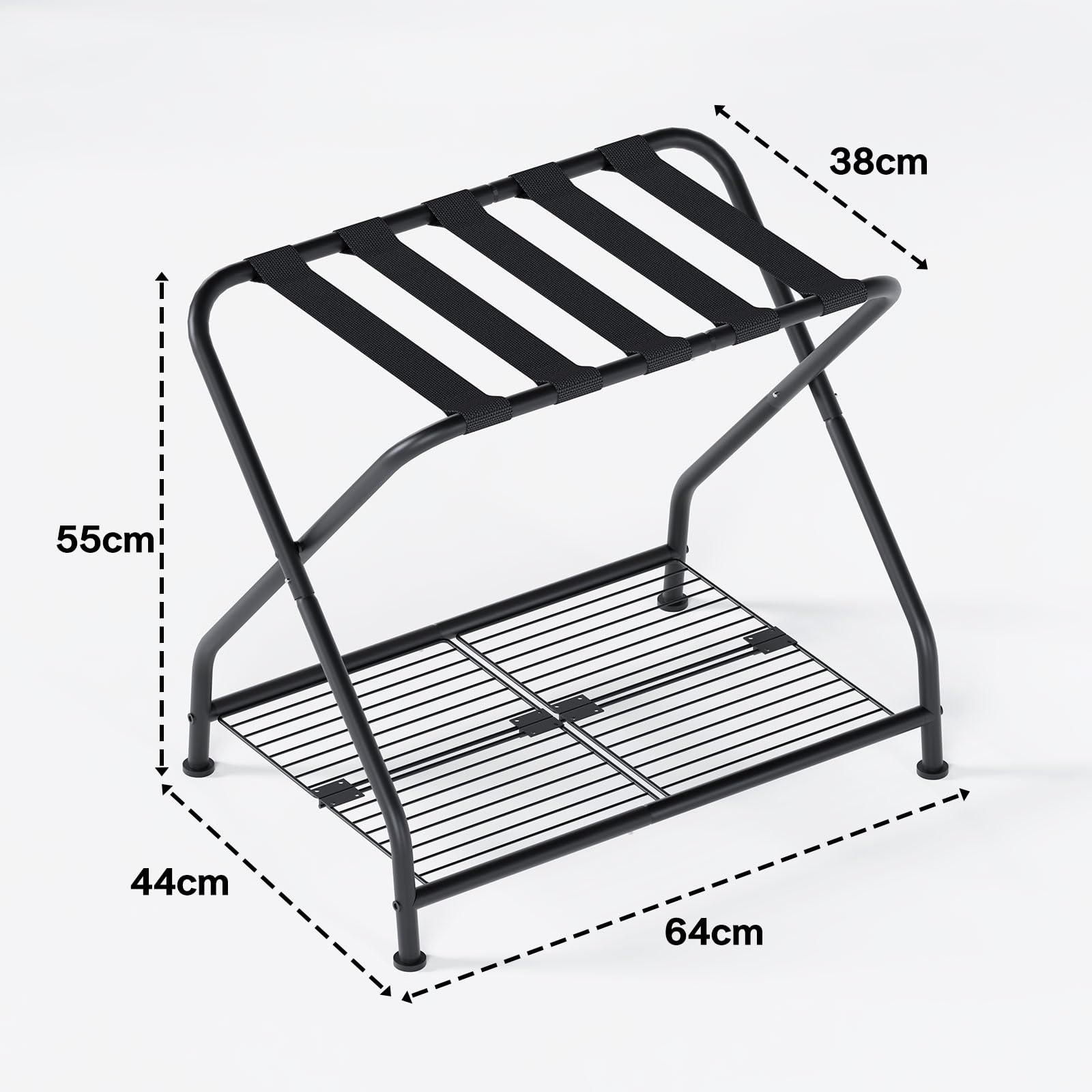 Meltrck Portapacchi Pieghevole metallo nero 64x44x55 cm 55 kg