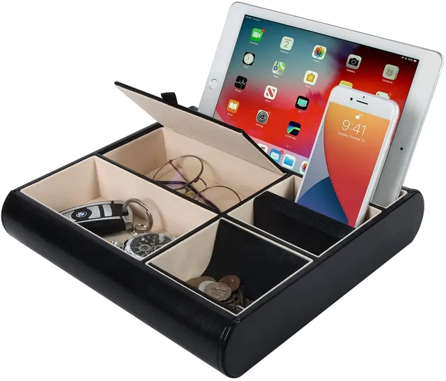 Jackcube Design Dressroom svuotatasche pelle nero 6 scomparti