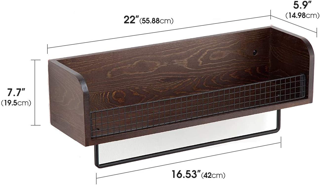 Jackcube Design Kitchen Mensola Parete Legno Noce 56 cm Porta
