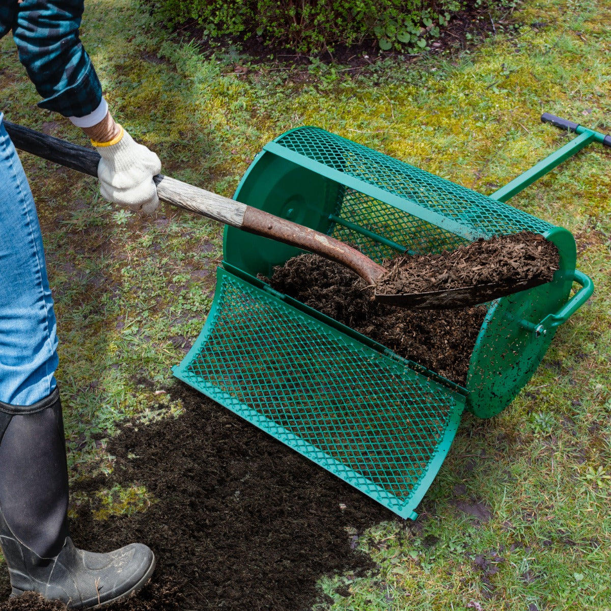Q-Rax Commercio Spargiterriccio Verde 80L Rullo Prato