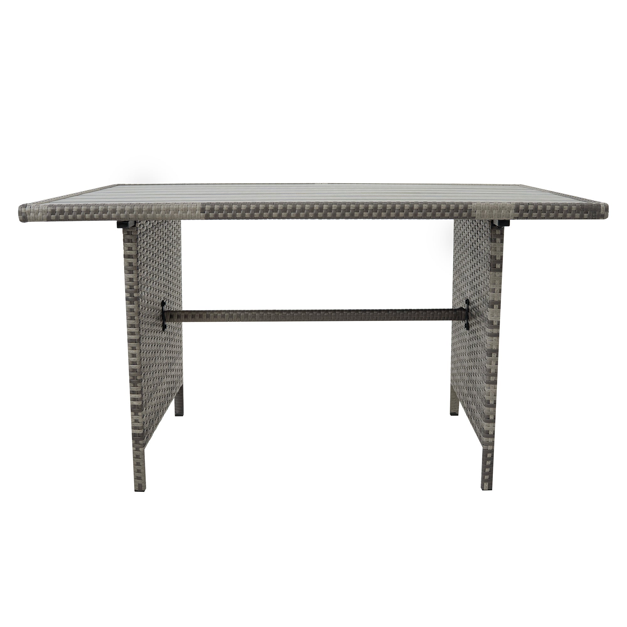 Q-Rax Set Angolare Rattan 9 Posti Grigio Tavolo Polywood