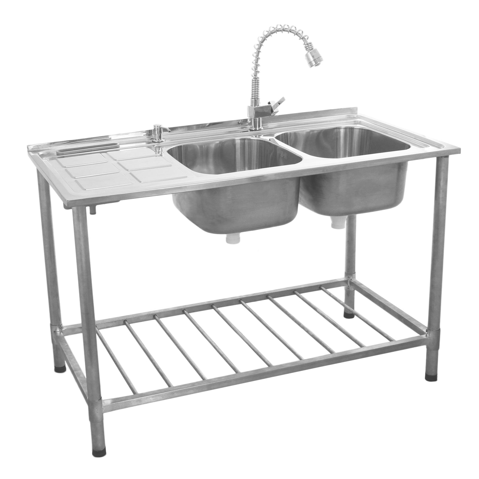 Q-Rax Lavandino Cucina Doppia Vasca Sgocciolatoio Sinistra 120cm