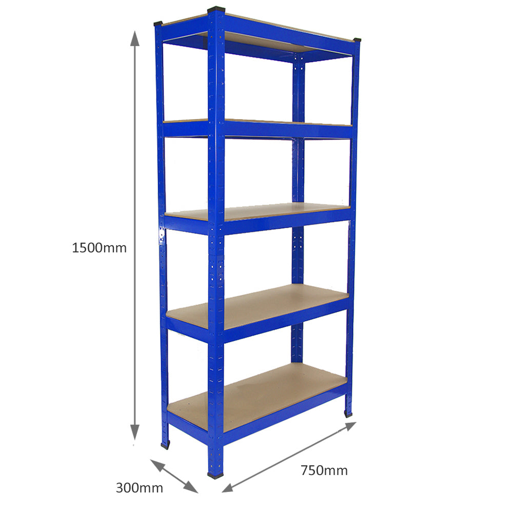 Q-Rax T-Rax Scaffale Acciaio Blu 75 cm 5 Ripiani 150 kg