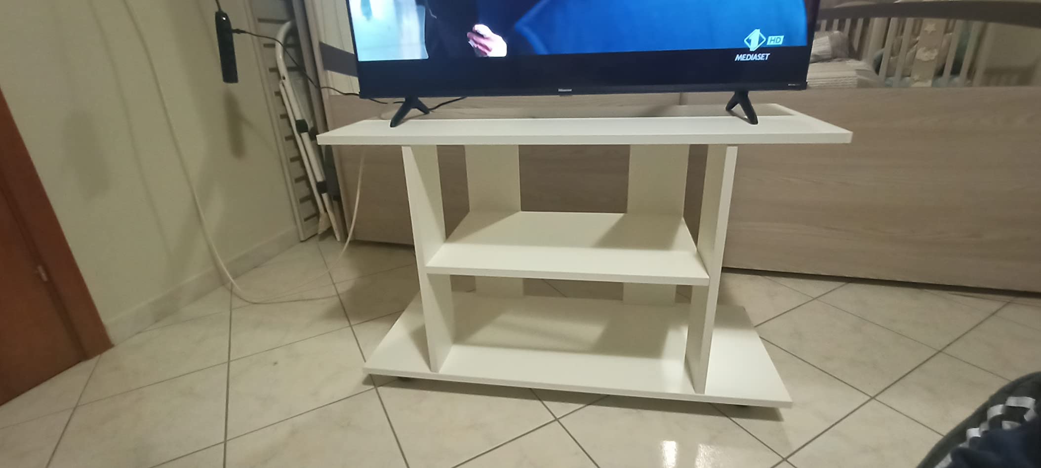 Henor Tavoli Ruote o Gambe Pilar Tavolo TV Grafite 110x40x65,5 cm