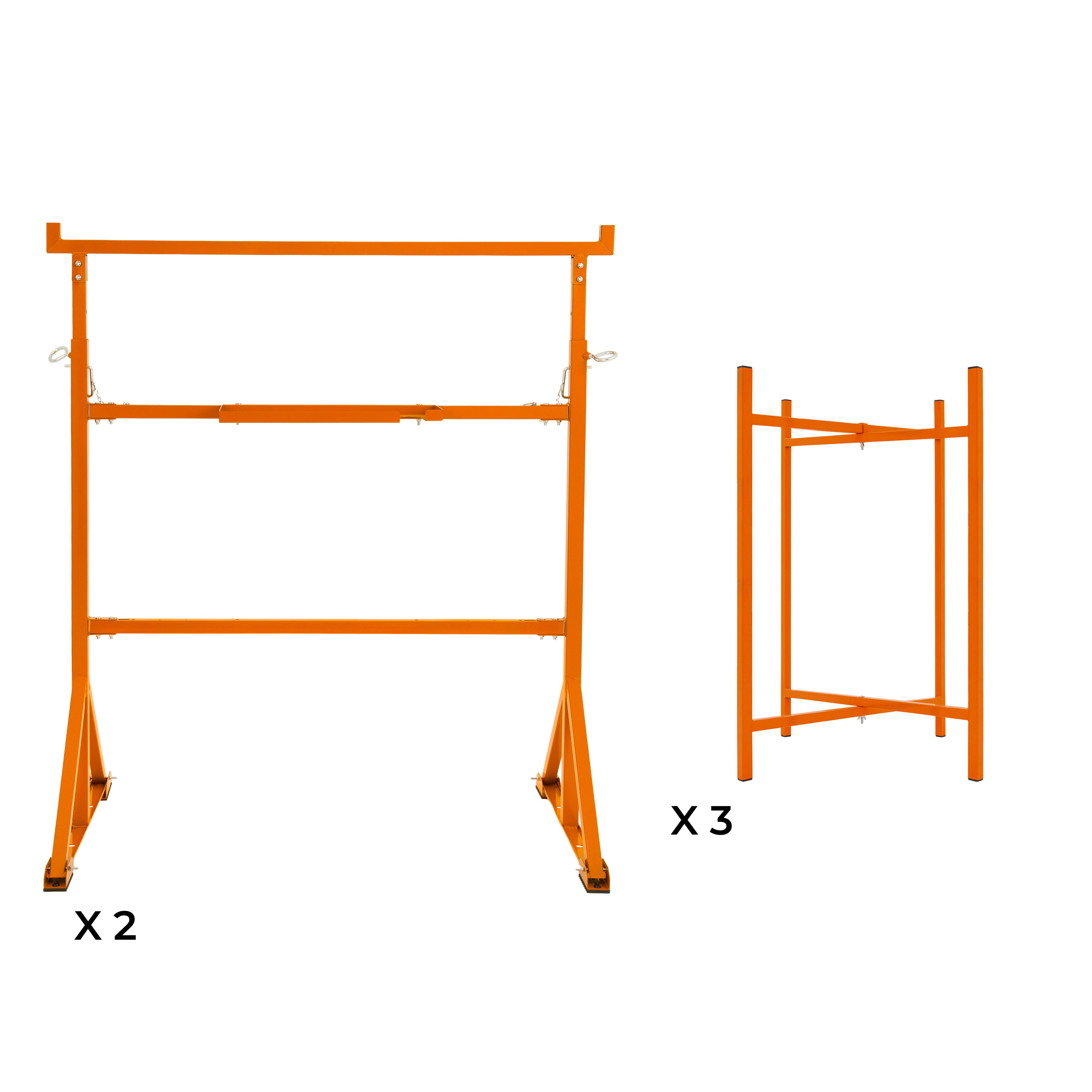 Q-Rax Cavalletti Lavoro x2 + Supporti Malta 75cm Set