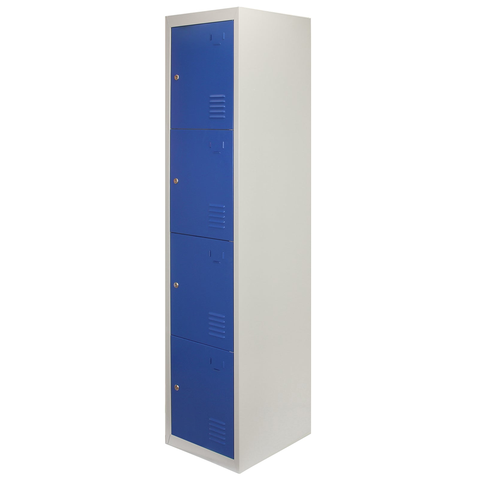 Q-Rax 3 Armadietti Acciaio 4 Porte Blu 38x45x180 Chiave