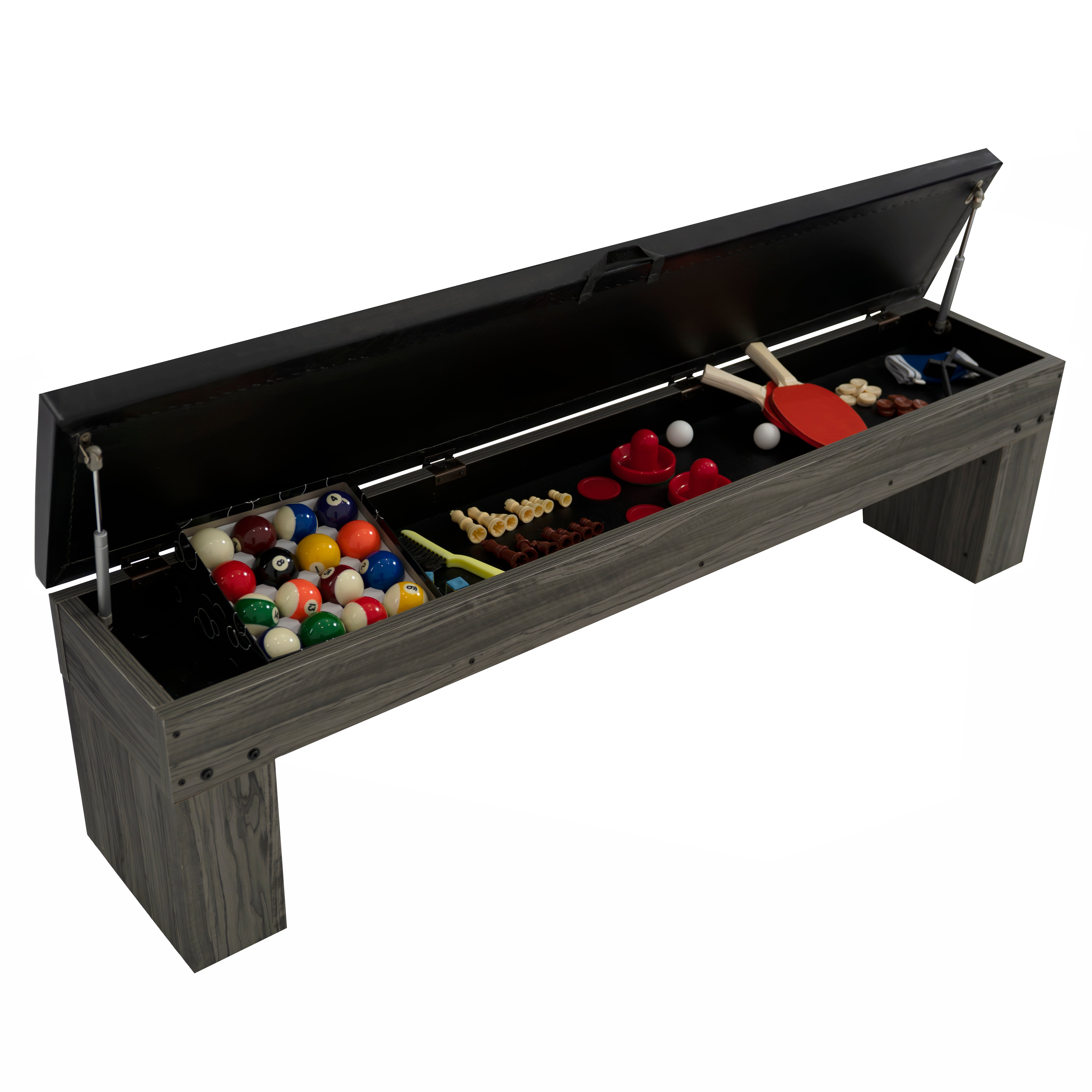 Q-Rax Tavolo Multigioco 7-in-1 legno grigio 213 cm biliardo