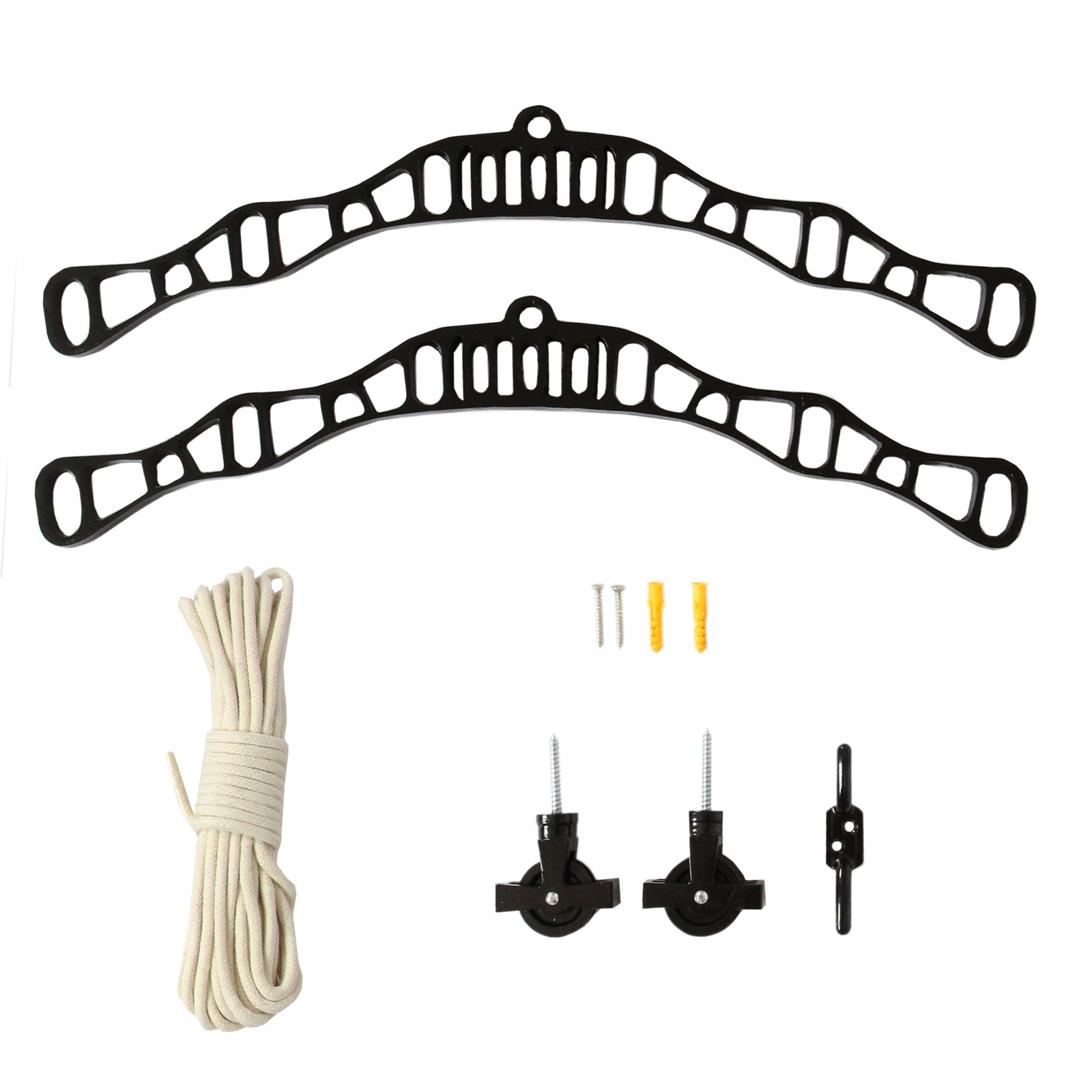 Q-Rax Stendibiancheria Soffitto Puleggia 0,9m 6 Listelli Nero