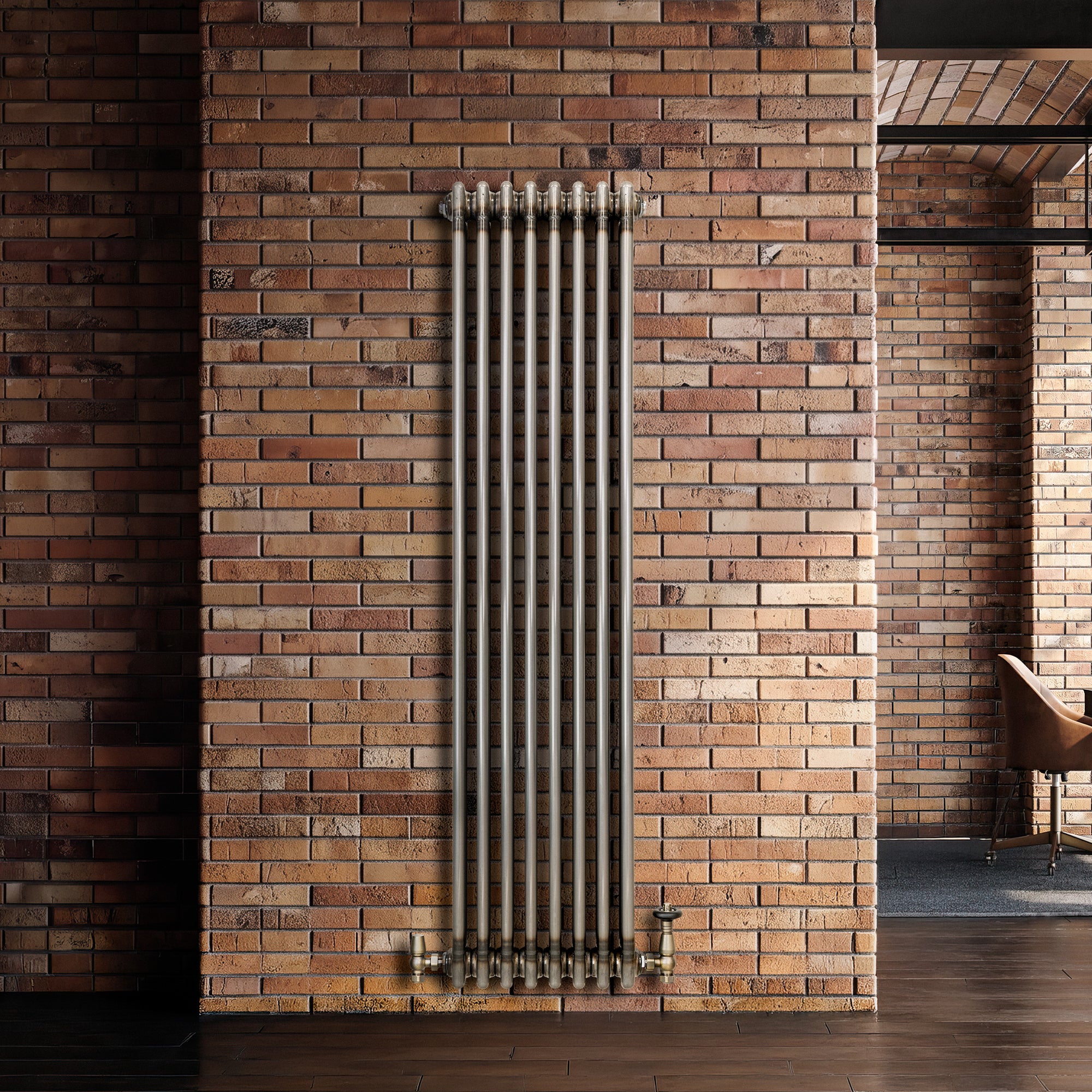 Q-Rax Radiatore 3 Colonne 1500x380mm metallo grezzo verticale