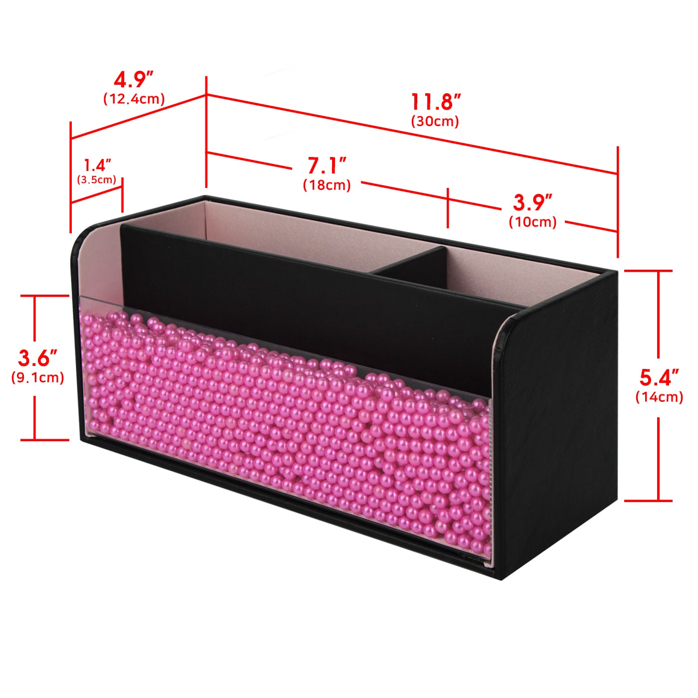 Jackcube Design Makeup Organizer Trucchi Nero Perle Rosa