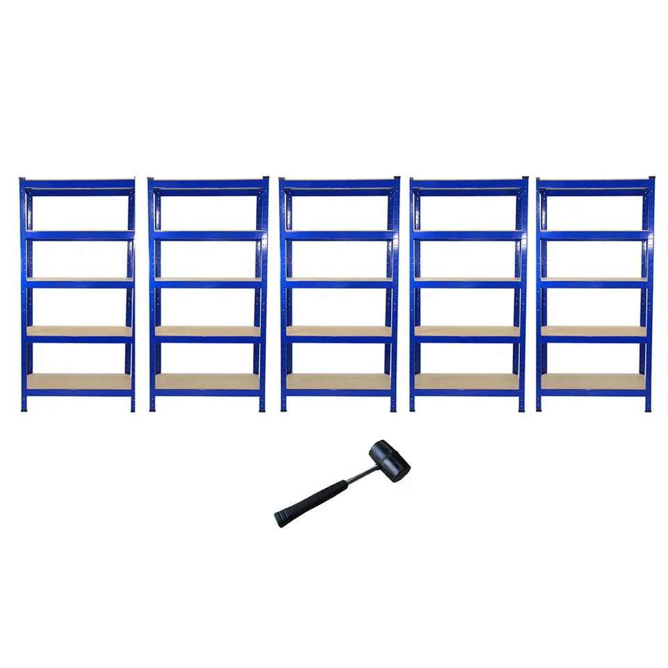 Q-Rax T-Rax Scaffale Garage 75 cm Blu 5 Ripiani 150 Kg