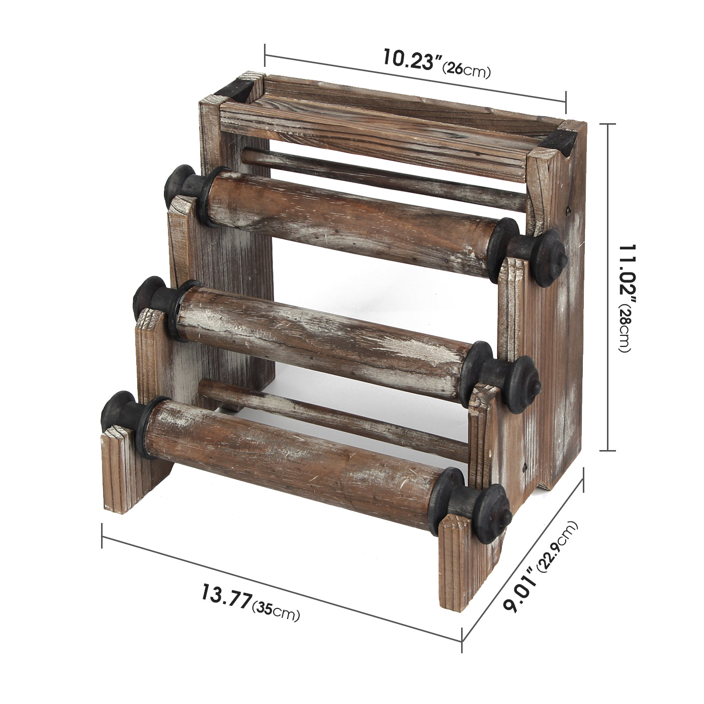 Jackcube Design Stand Bracciali Legno 4 Ripiani Rustico Bianco