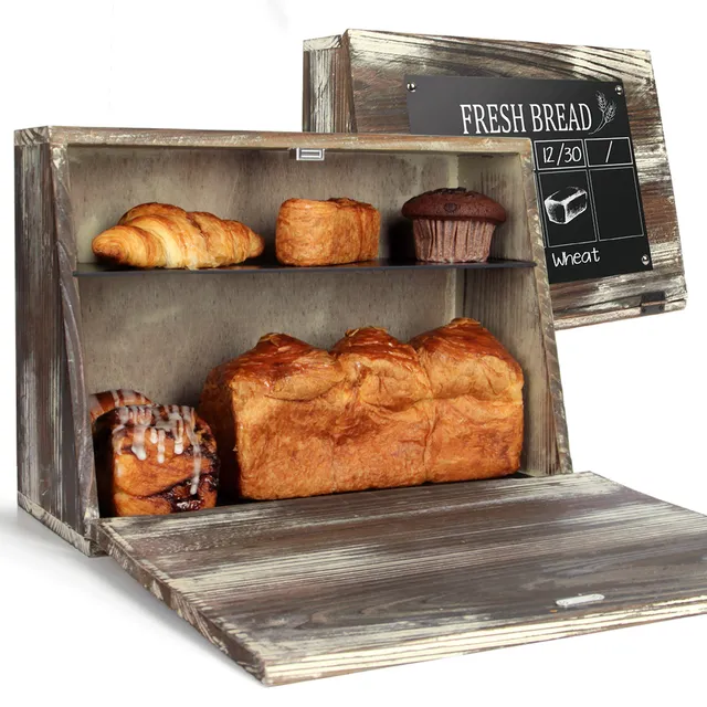 Jackcube Design Kitchen Portapane Legno con Lavagna Doppio Ripiano