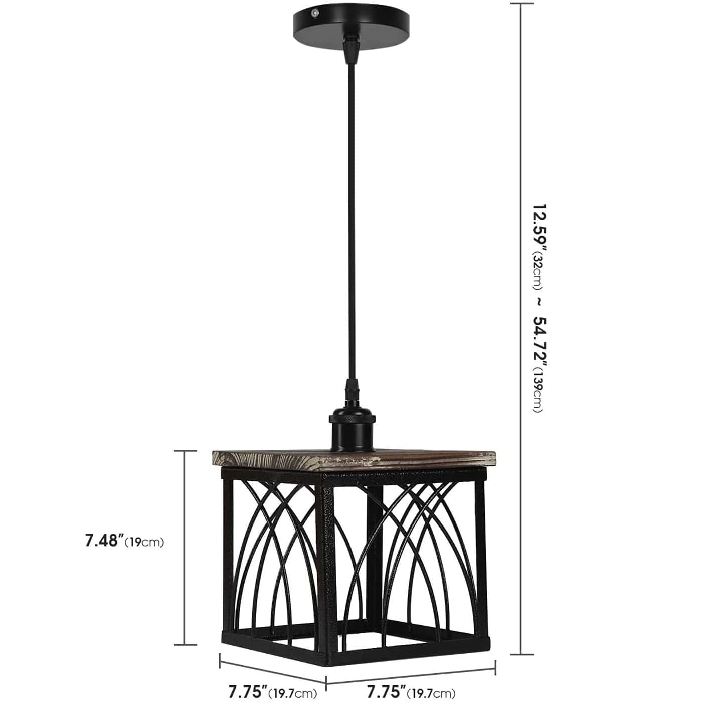 Jackcube Living Room Lampada Sospensione Legno Metallo E26