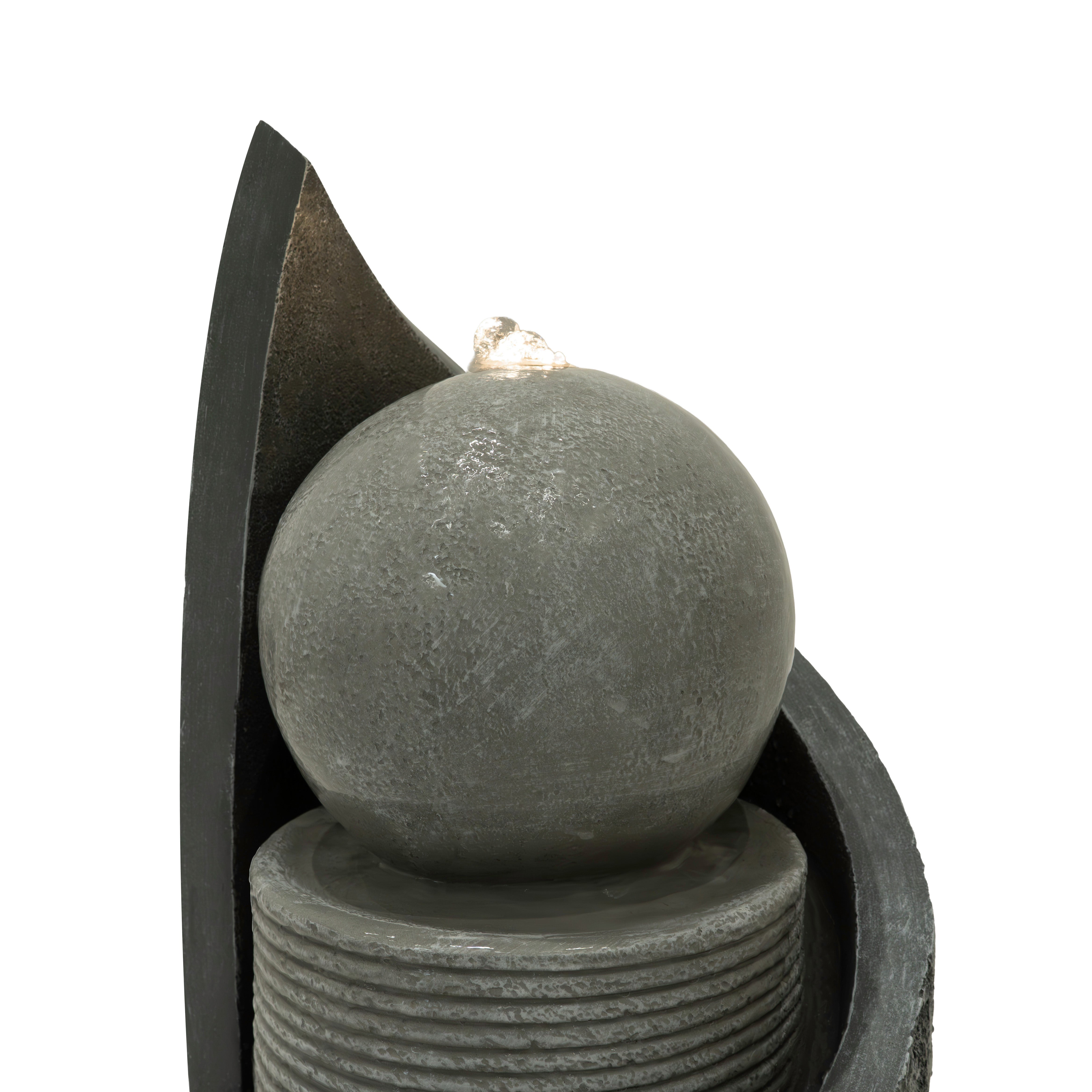 Q-Rax Zen Cascade Fontana Acqua Elettrica LED Sfera Giardino